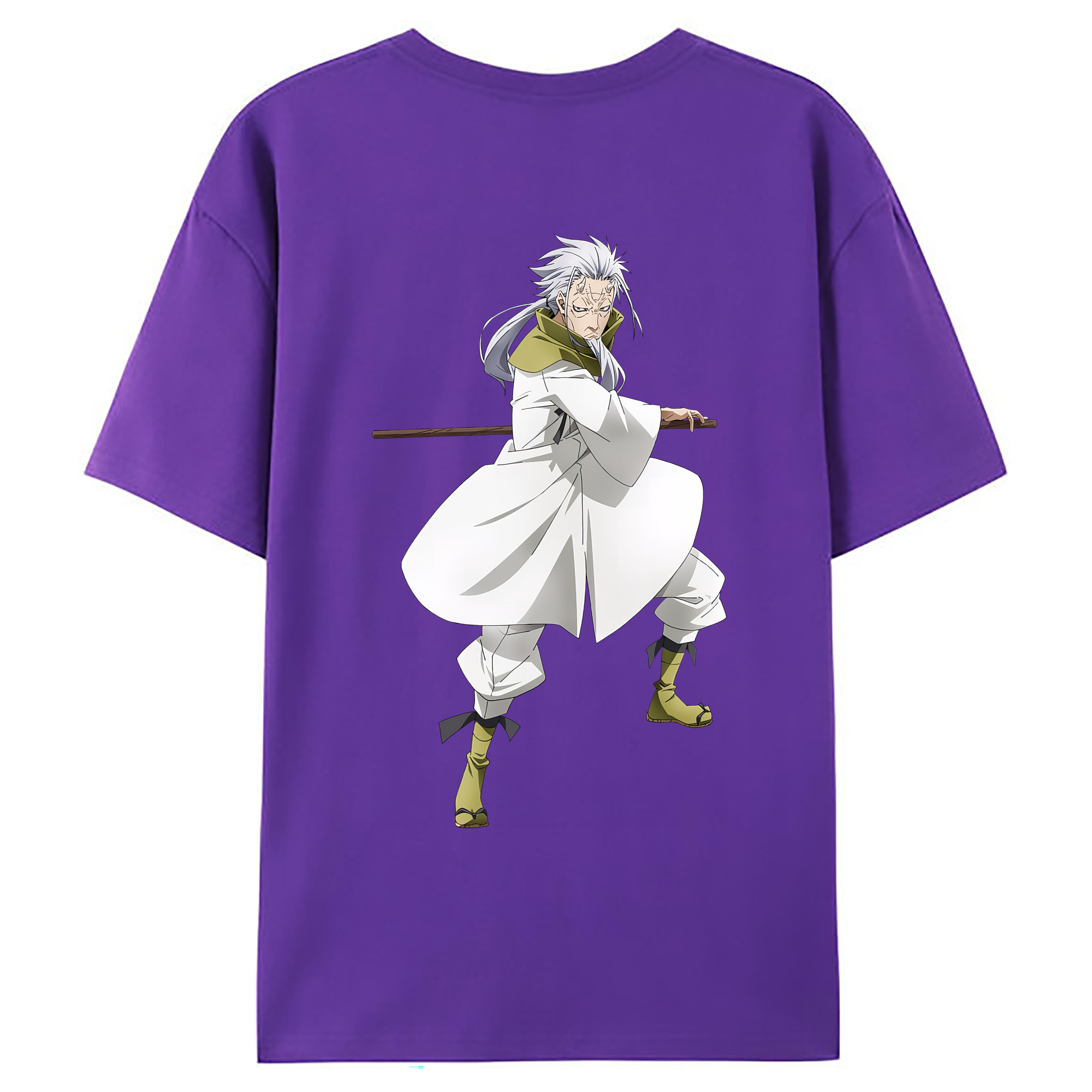 （画像用） 転スラ Regarding Reincarnated to Slime 綿100％ メンズ半袖Tシャツ（バックプリント） 通気性