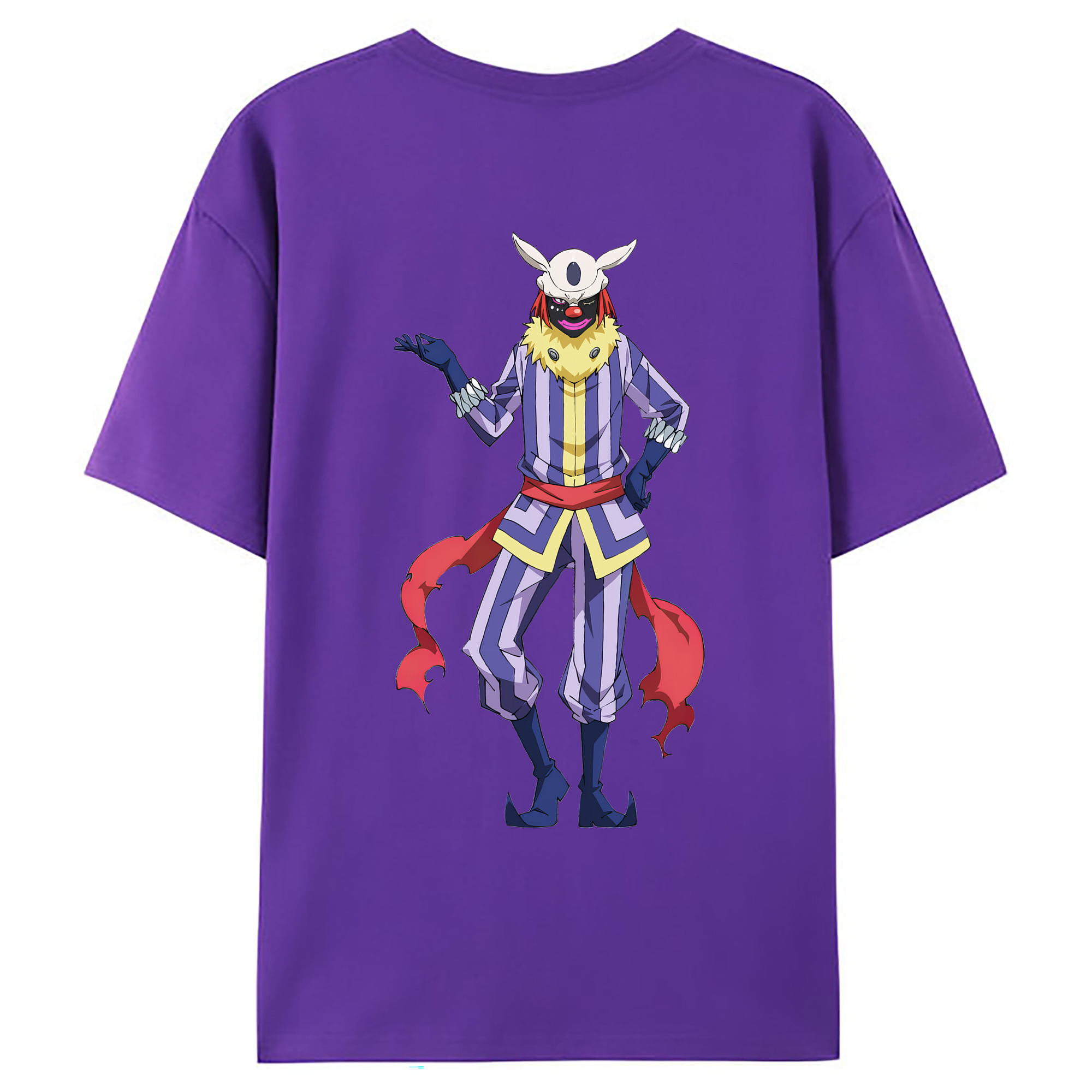 （画像用） 転スラ Regarding Reincarnated to Slime 綿100％ メンズ半袖Tシャツ（バックプリント） 通気性