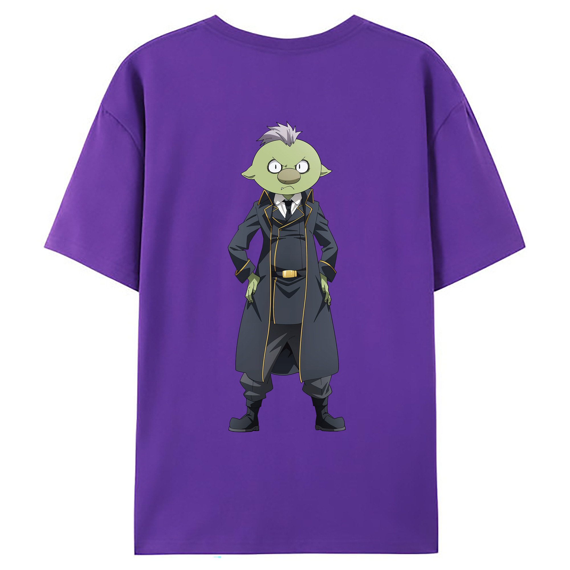 （画像用） 転スラ Regarding Reincarnated to Slime 綿100％ メンズ半袖Tシャツ（バックプリント） 通気性