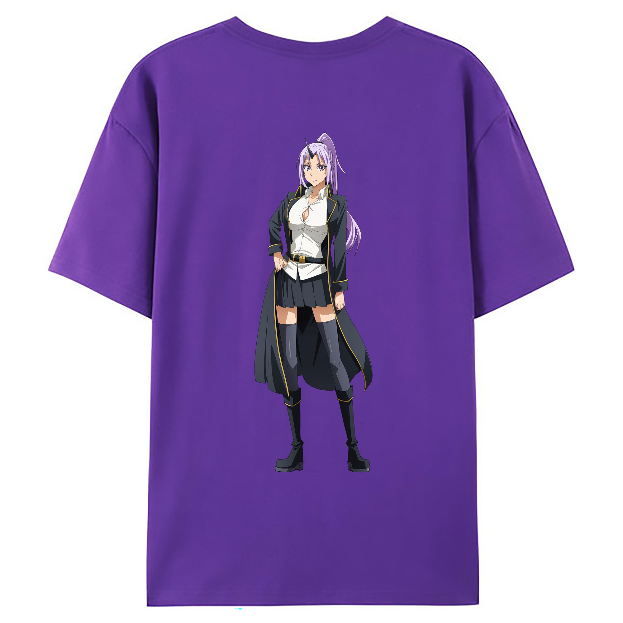 （画像用） 転スラ Regarding Reincarnated to Slime 綿100％ メンズ半袖Tシャツ（バックプリント） 通気性
