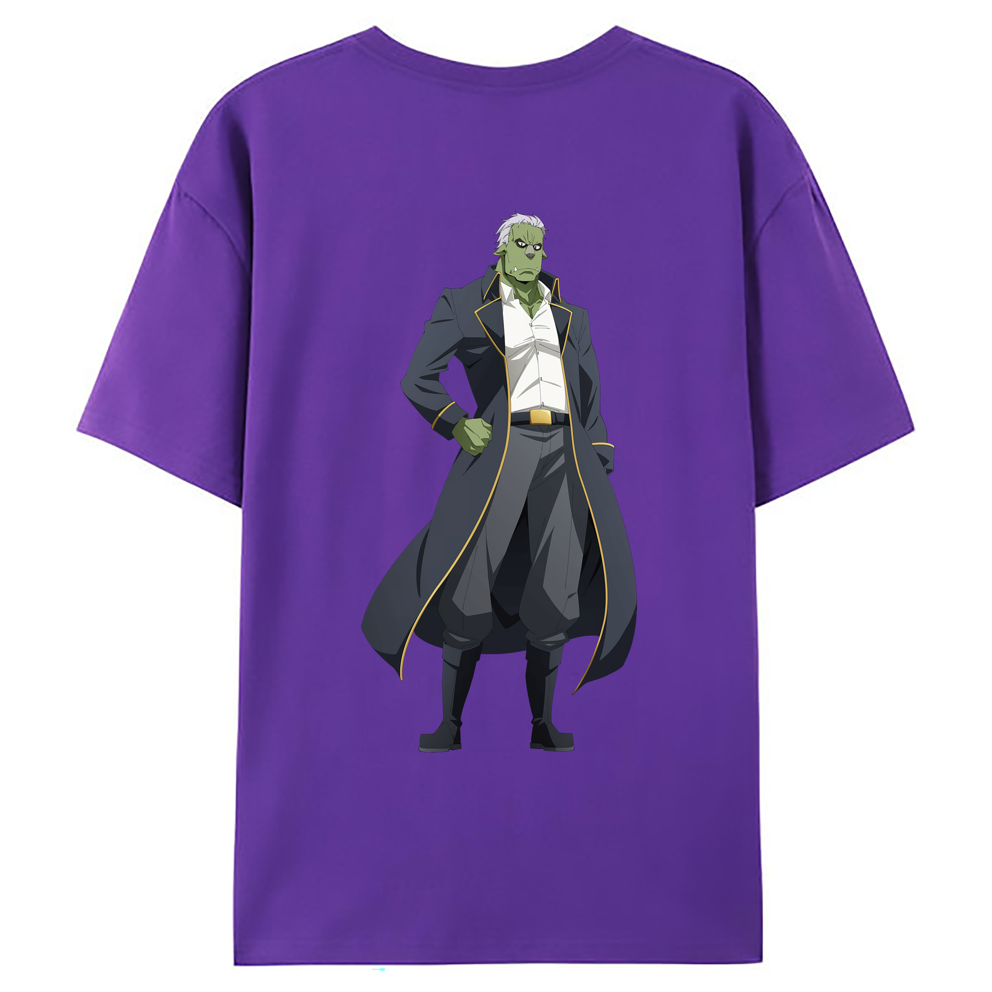 （画像用） 転スラ Regarding Reincarnated to Slime 綿100％ メンズ半袖Tシャツ（バックプリント） 通気性