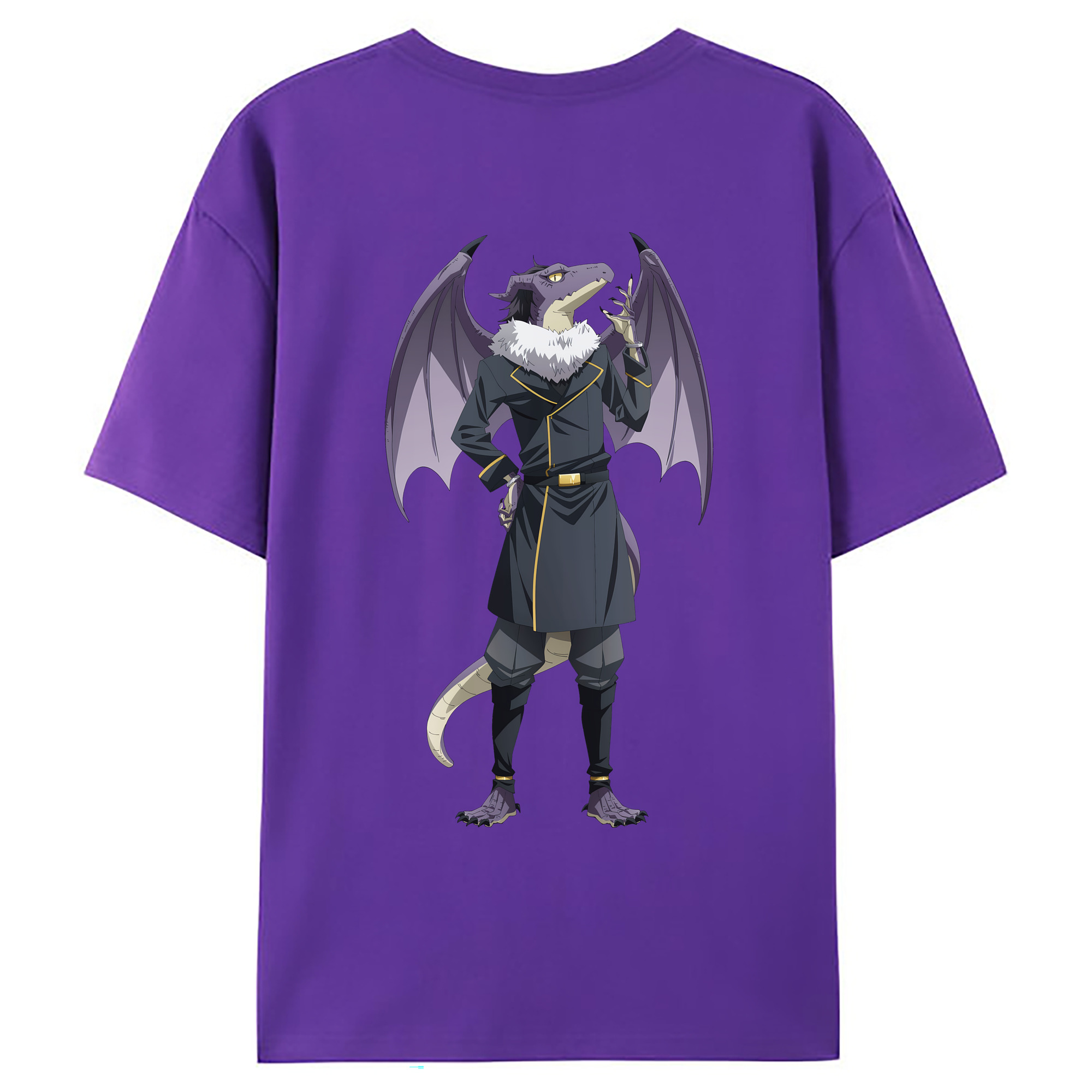 （画像用） 転スラ Regarding Reincarnated to Slime 綿100％ メンズ半袖Tシャツ（バックプリント） 通気性