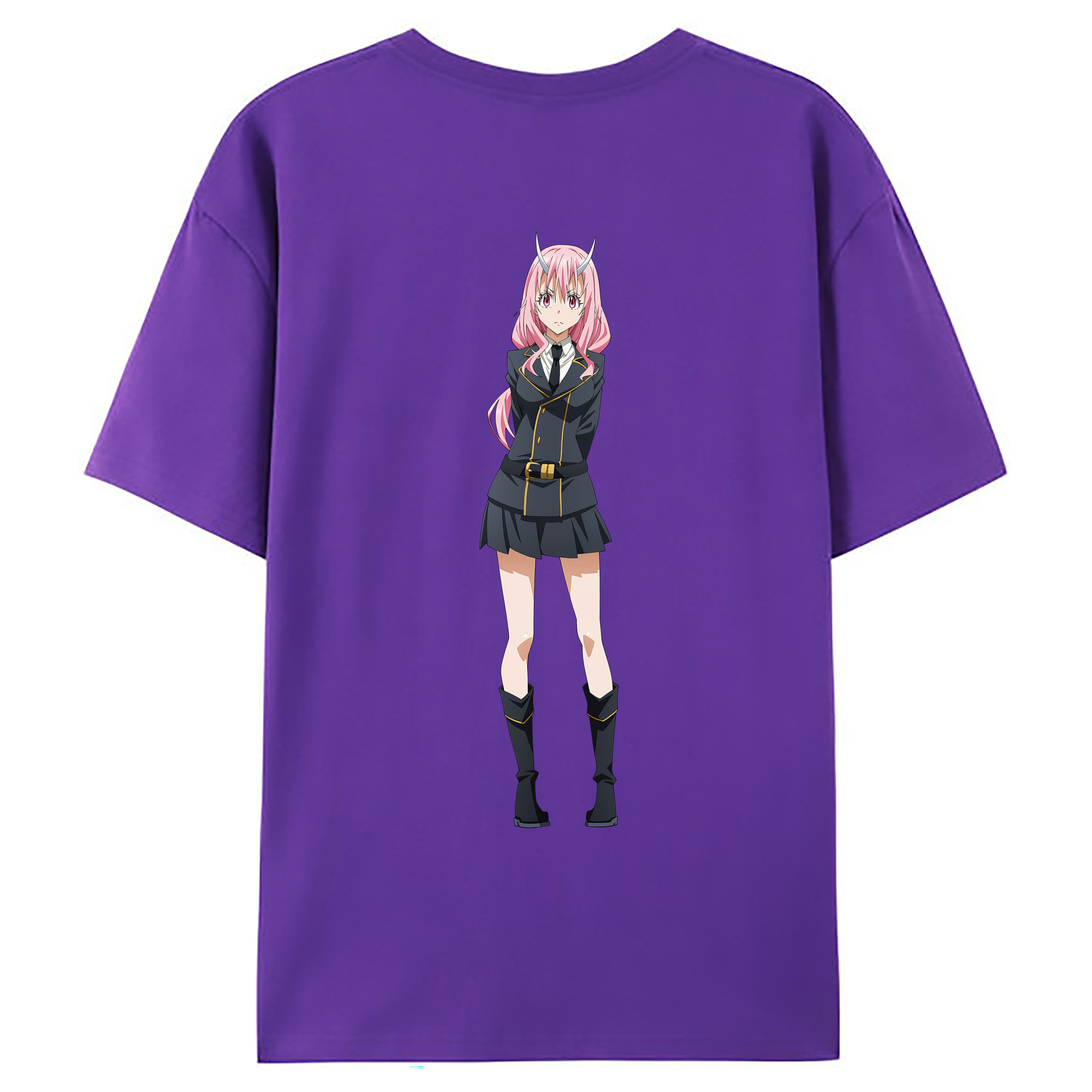 （画像用） 転スラ Regarding Reincarnated to Slime 綿100％ メンズ半袖Tシャツ（バックプリント） 通気性