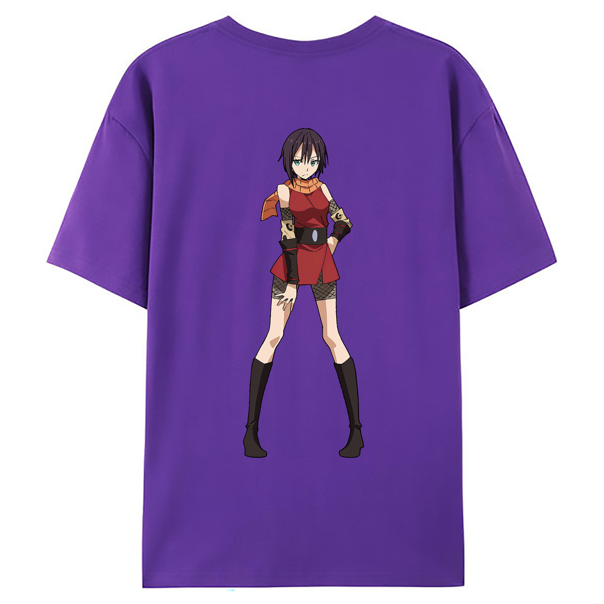 （画像用） 転スラ Regarding Reincarnated to Slime 綿100％ メンズ半袖Tシャツ（バックプリント） 通気性