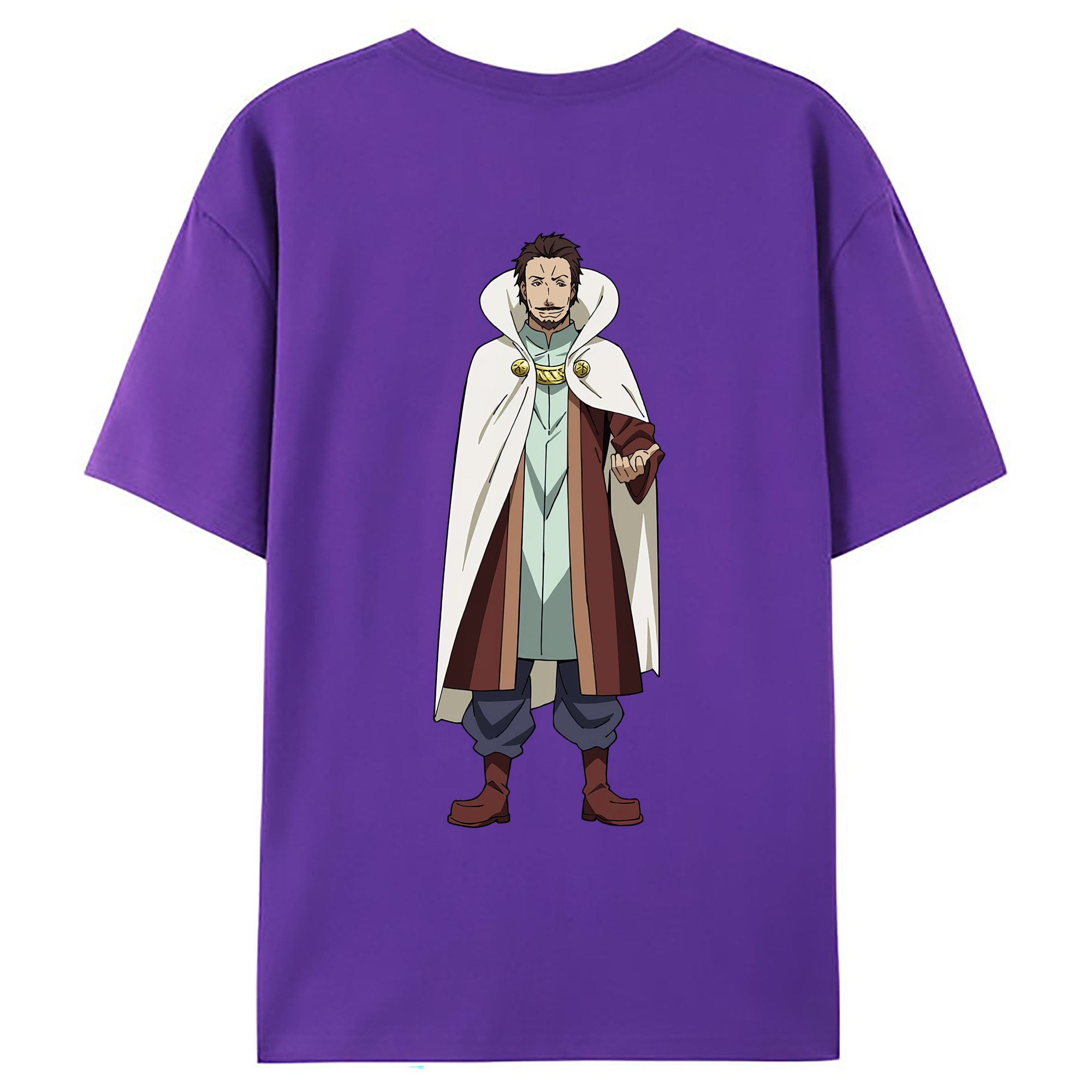 （画像用） 転スラ Regarding Reincarnated to Slime 綿100％ メンズ半袖Tシャツ（バックプリント） 通気性