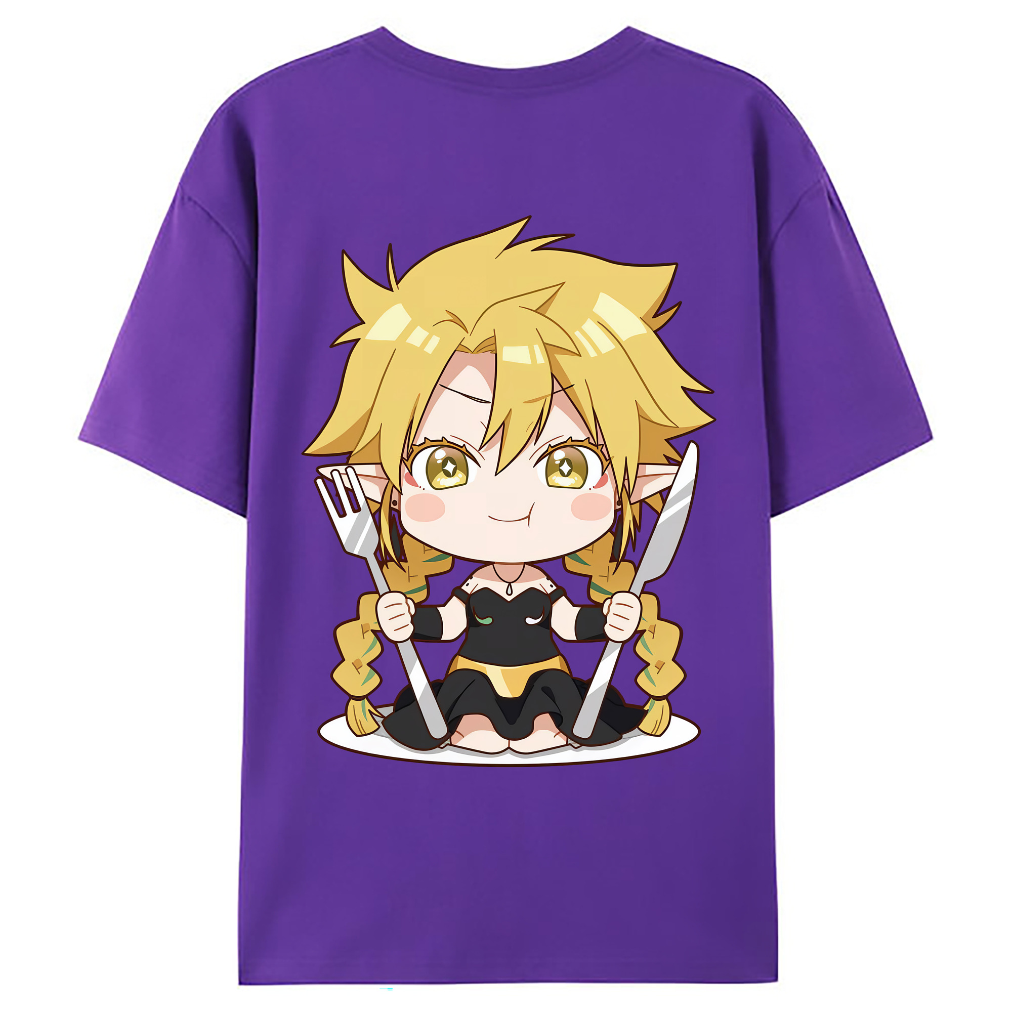 （画像用） 転スラ Regarding Reincarnated to Slime 綿100％ メンズ半袖Tシャツ（バックプリント） 通気性