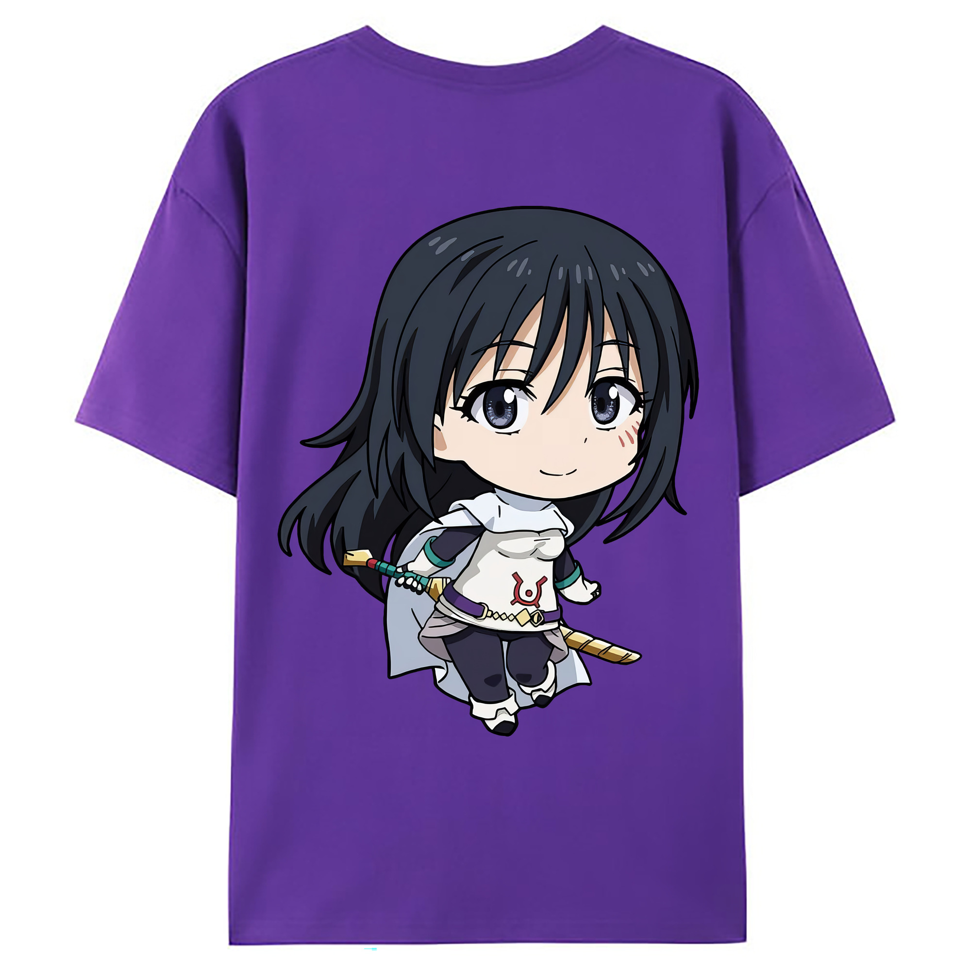 （画像用） 転スラ Regarding Reincarnated to Slime 綿100％ メンズ半袖Tシャツ（バックプリント） 通気性