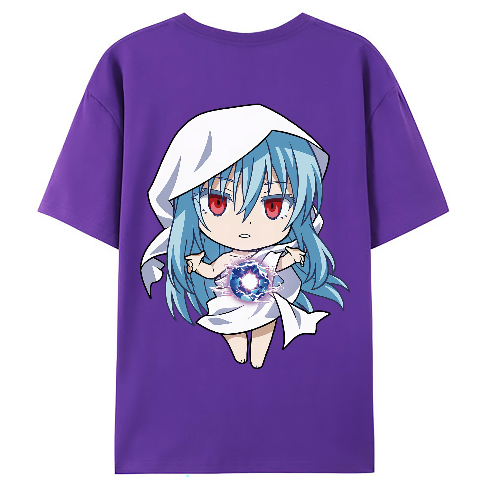 （画像用） 転スラ Regarding Reincarnated to Slime 綿100％ メンズ半袖Tシャツ（バックプリント） 通気性