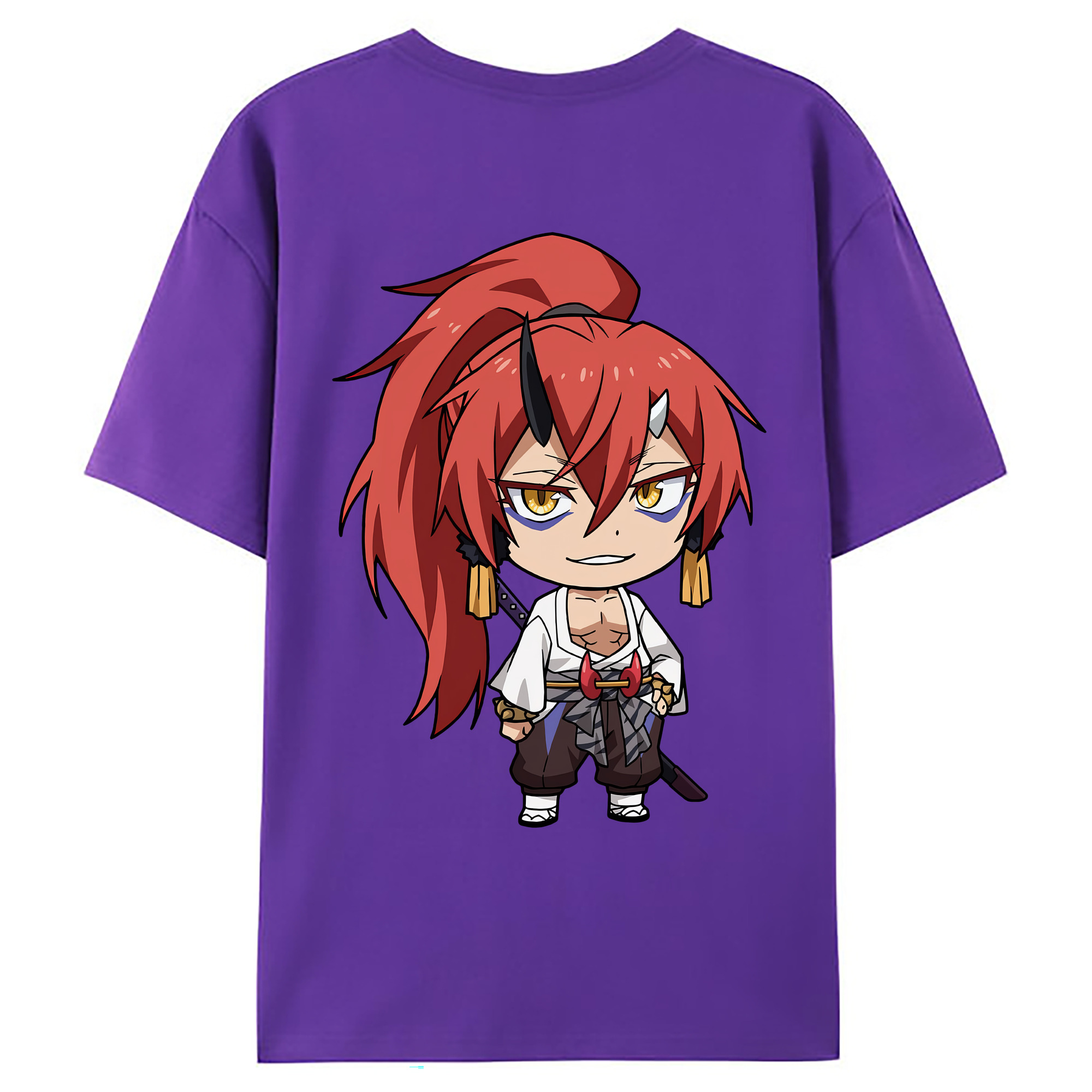 （画像用） 転スラ Regarding Reincarnated to Slime 綿100％ メンズ半袖Tシャツ（バックプリント） 通気性