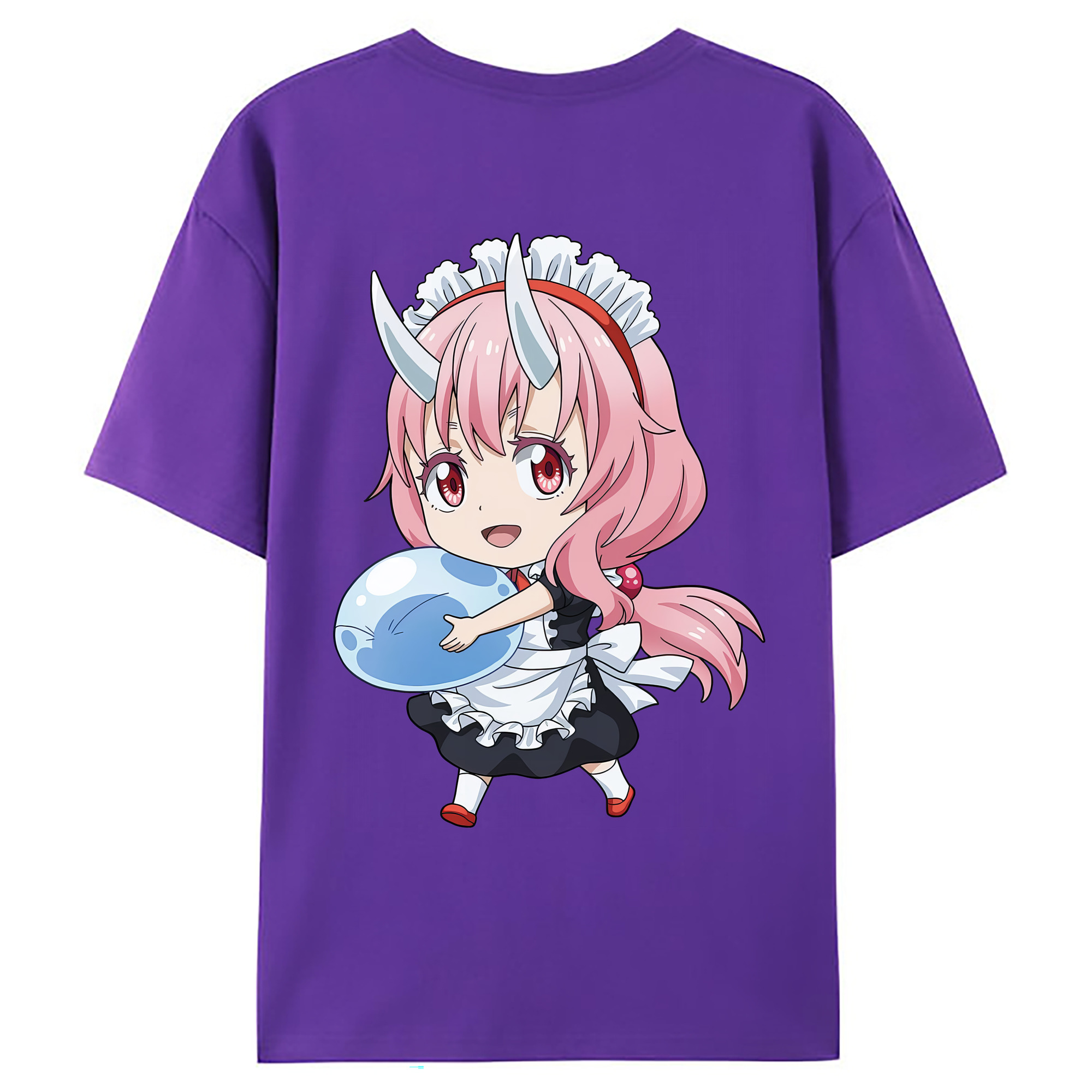 （画像用） 転スラ Regarding Reincarnated to Slime 綿100％ メンズ半袖Tシャツ（バックプリント） 通気性
