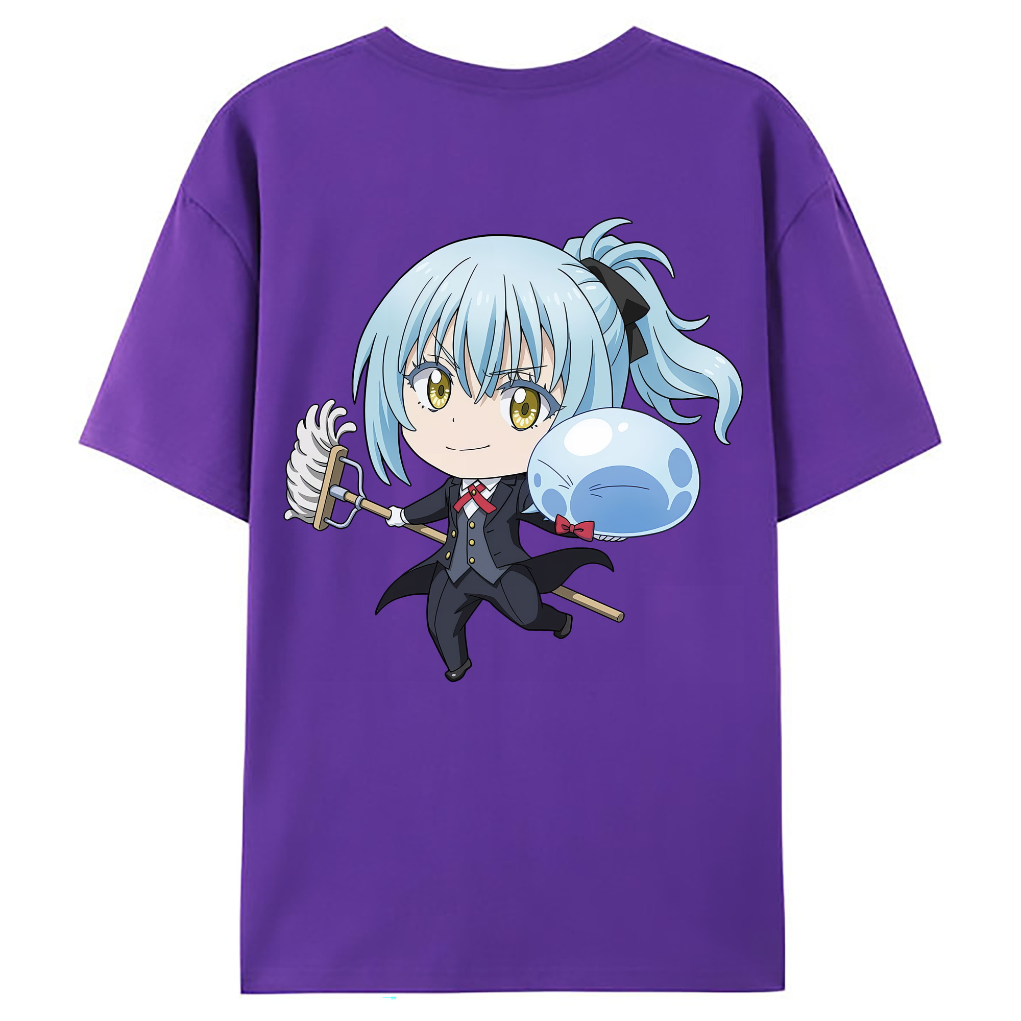 （画像用） 転スラ Regarding Reincarnated to Slime 綿100％ メンズ半袖Tシャツ（バックプリント） 通気性