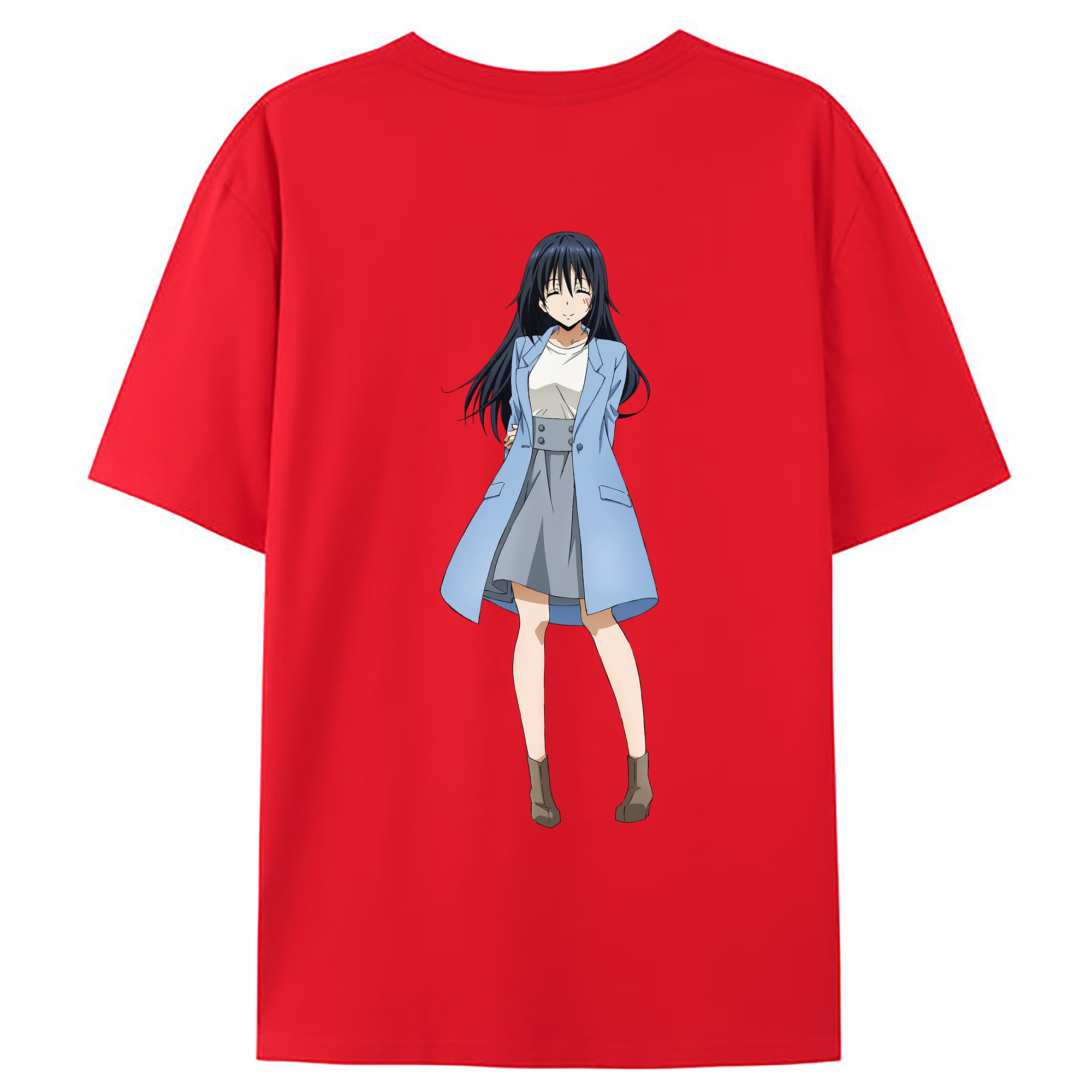 （画像用） 転スラ Regarding Reincarnated to Slime 綿100％ メンズ半袖Tシャツ（バックプリント） 通気性
