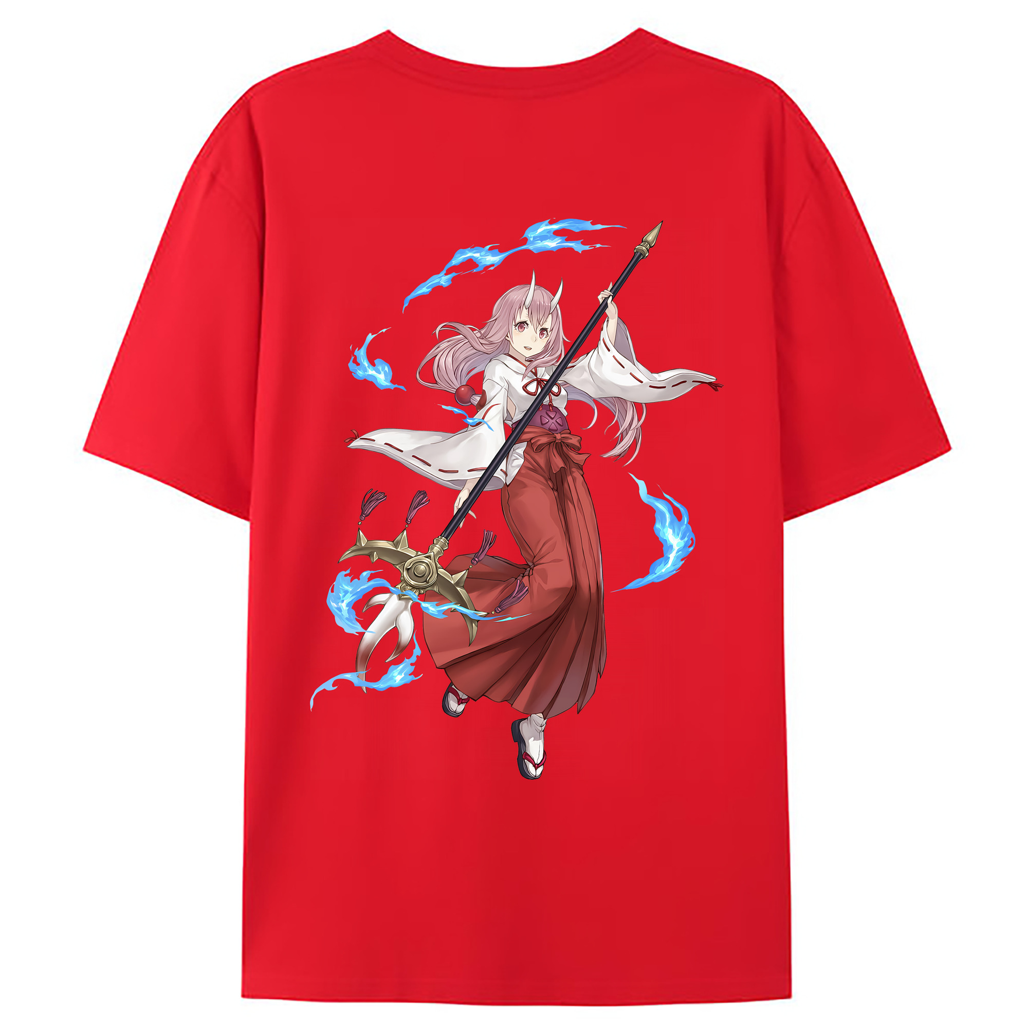 （画像用） 転スラ Regarding Reincarnated to Slime 綿100％ メンズ半袖Tシャツ（バックプリント） 通気性