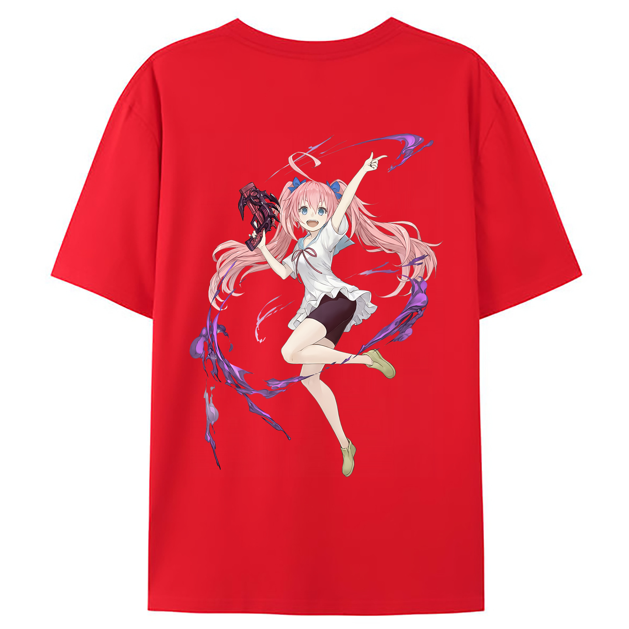 （画像用） 転スラ Regarding Reincarnated to Slime 綿100％ メンズ半袖Tシャツ（バックプリント） 通気性
