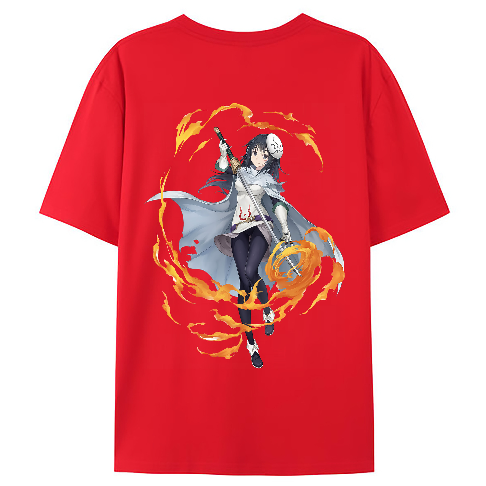 （画像用） 転スラ Regarding Reincarnated to Slime 綿100％ メンズ半袖Tシャツ（バックプリント） 通気性