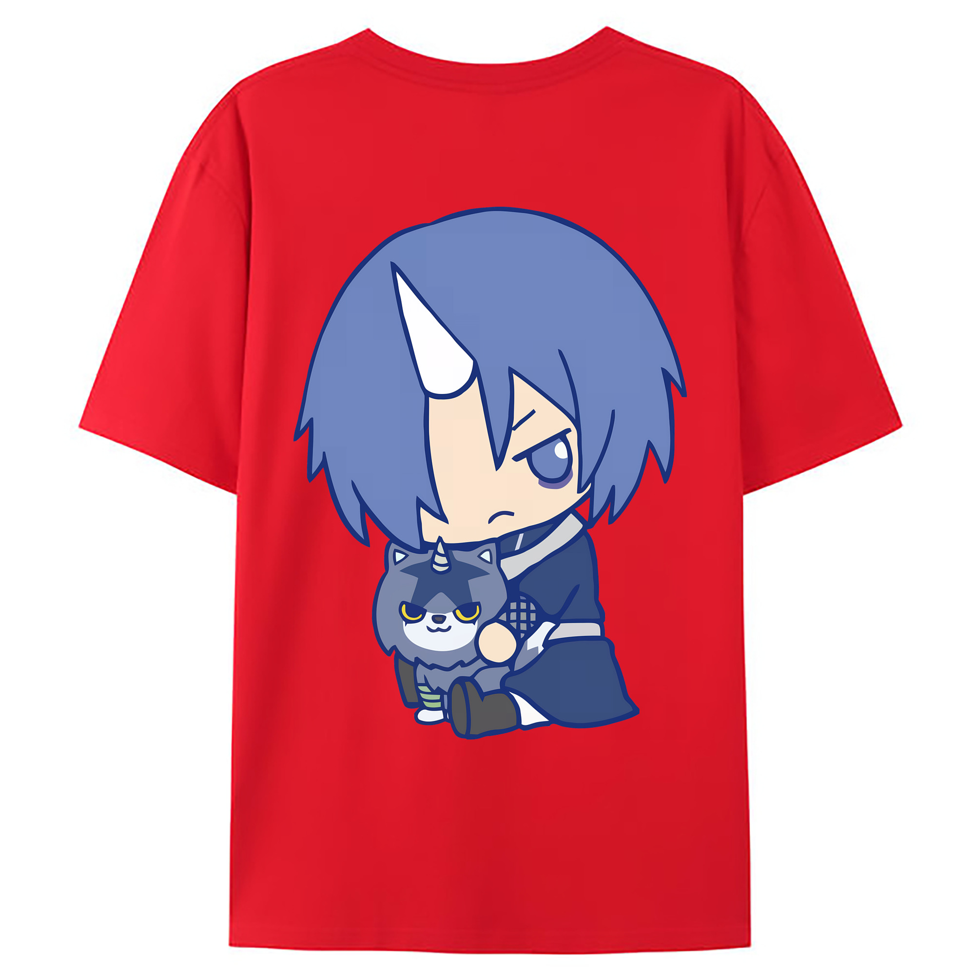 （画像用） 転スラ Regarding Reincarnated to Slime 綿100％ メンズ半袖Tシャツ（バックプリント） 通気性