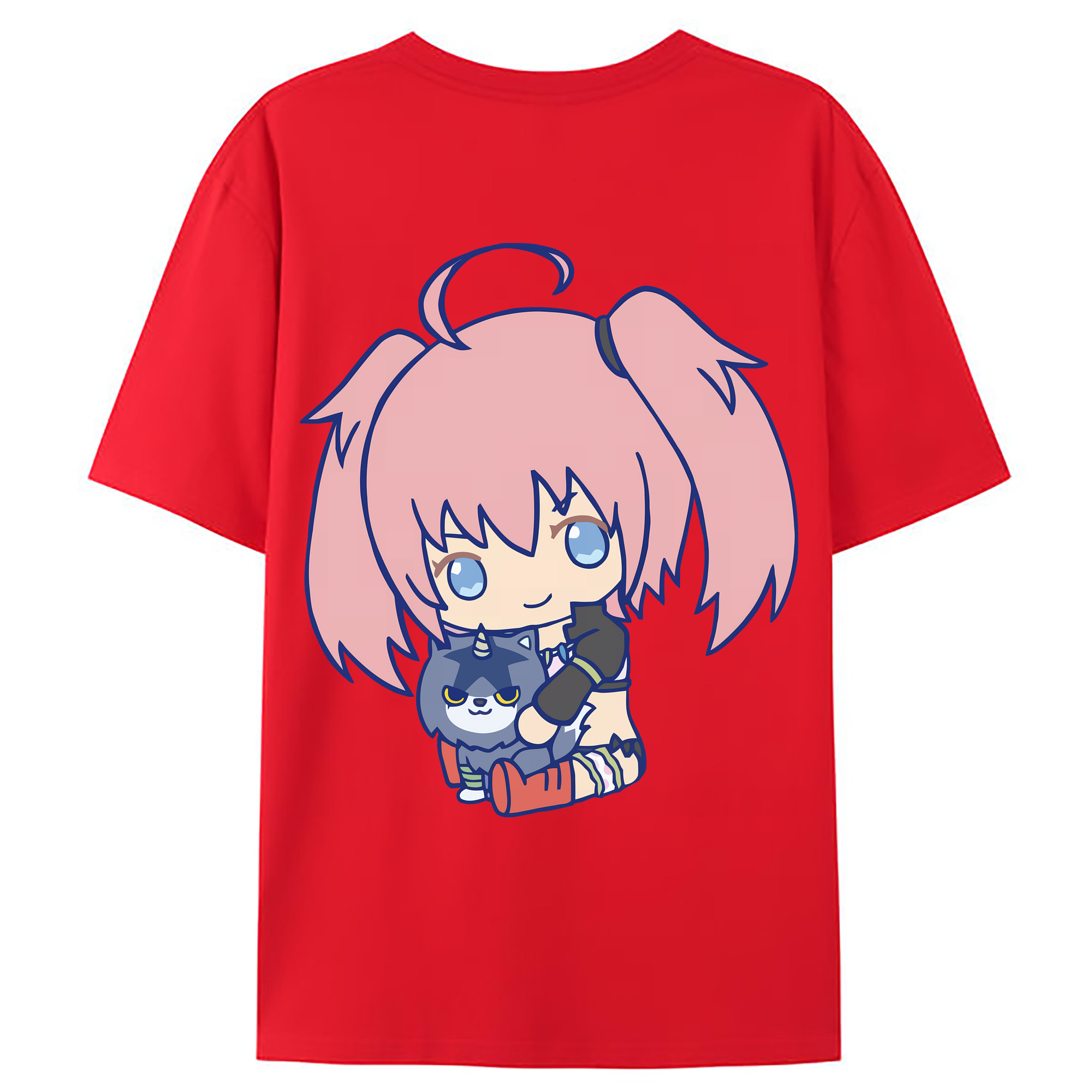 （画像用） 転スラ Regarding Reincarnated to Slime 綿100％ メンズ半袖Tシャツ（バックプリント） 通気性