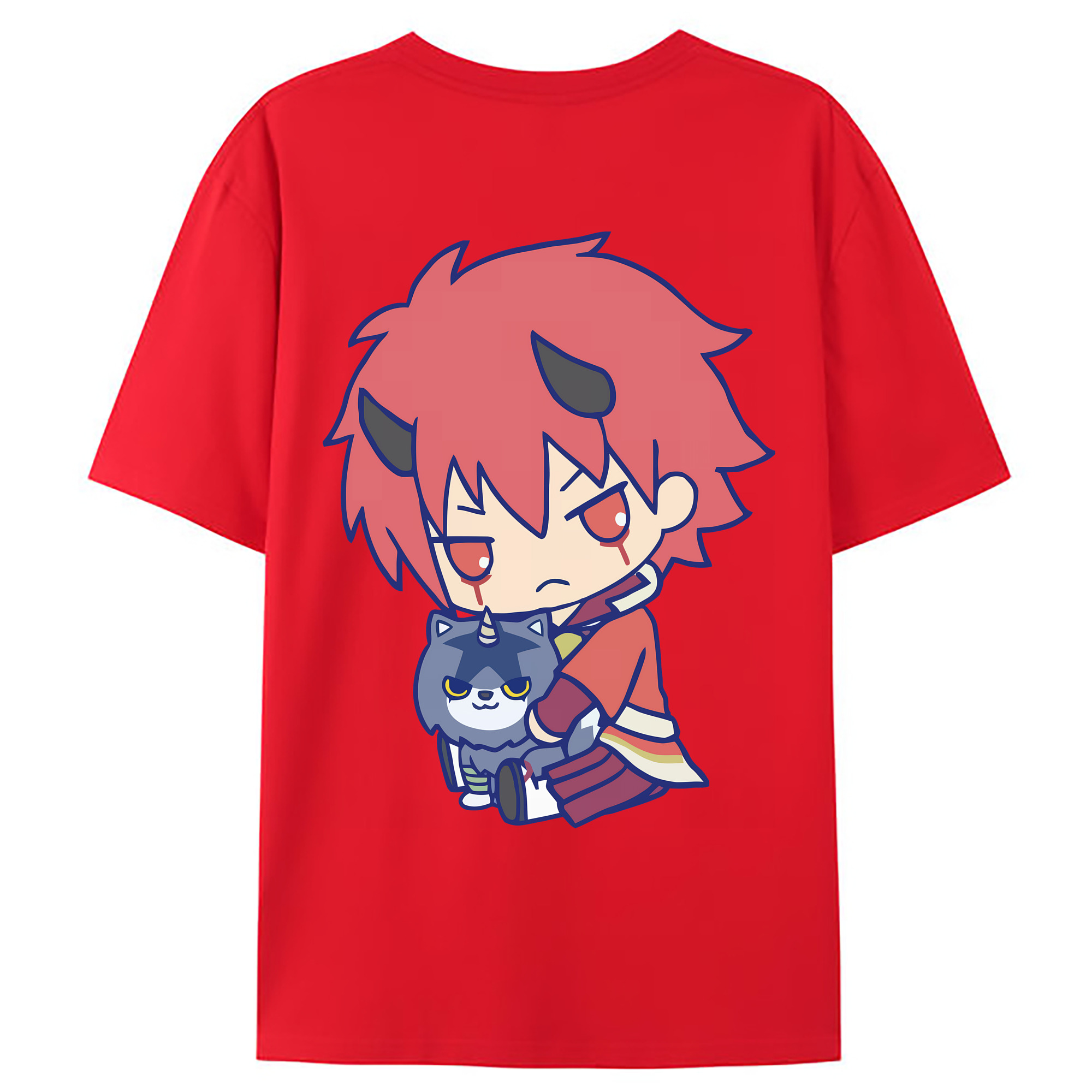 （画像用） 転スラ Regarding Reincarnated to Slime 綿100％ メンズ半袖Tシャツ（バックプリント） 通気性