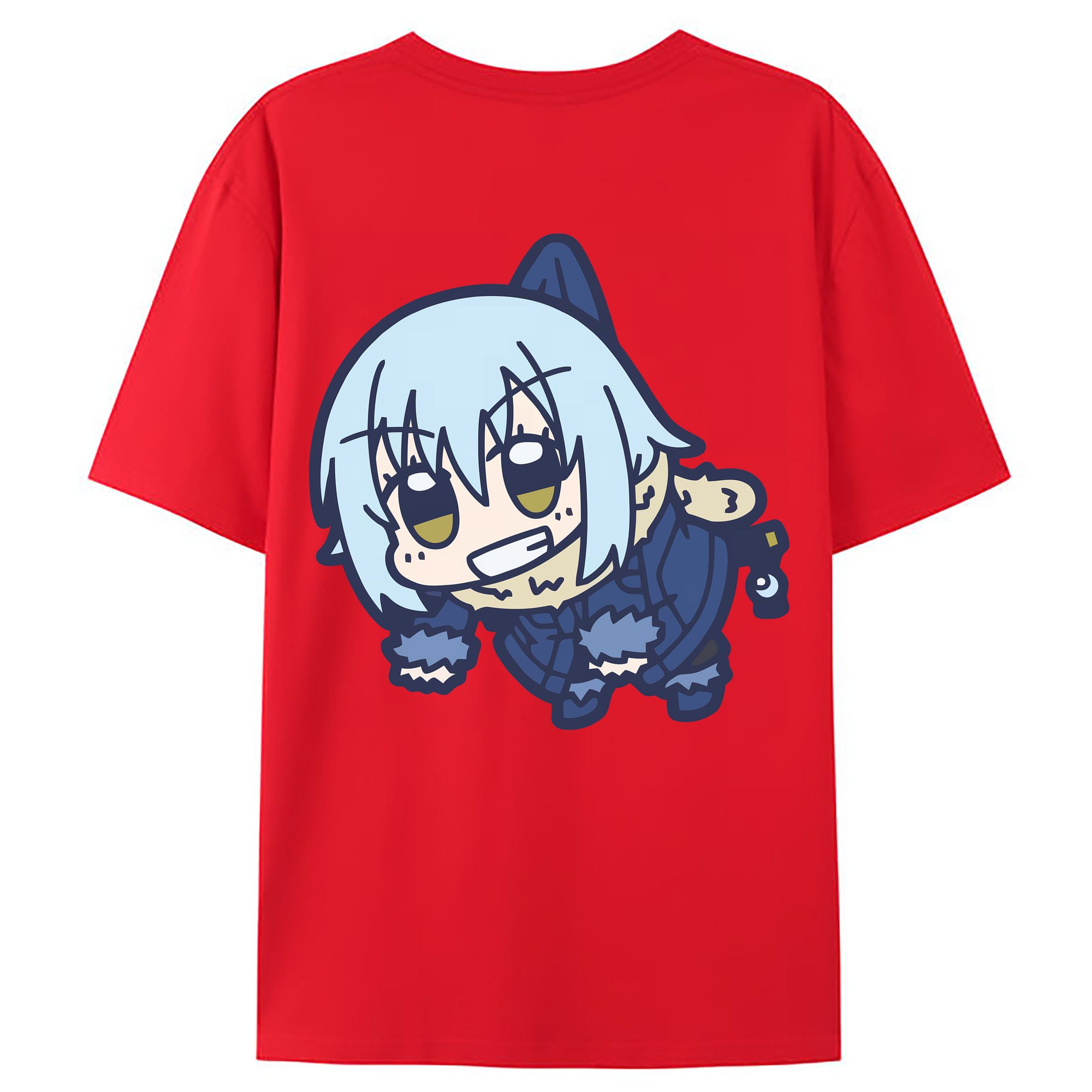 （画像用） 転スラ Regarding Reincarnated to Slime 綿100％ メンズ半袖Tシャツ（バックプリント） 通気性