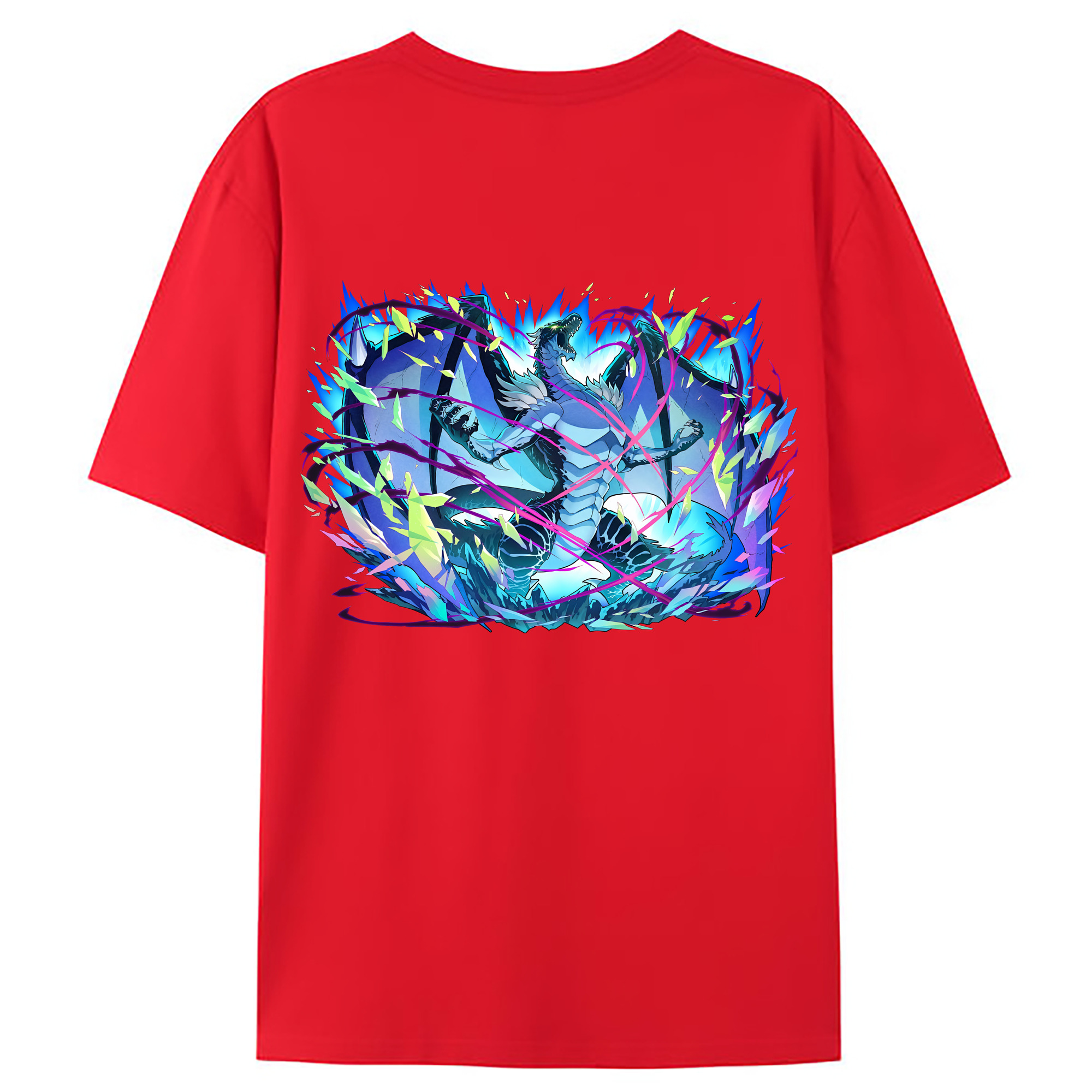 （画像用） 転スラ Regarding Reincarnated to Slime 綿100％ メンズ半袖Tシャツ（バックプリント） 通気性