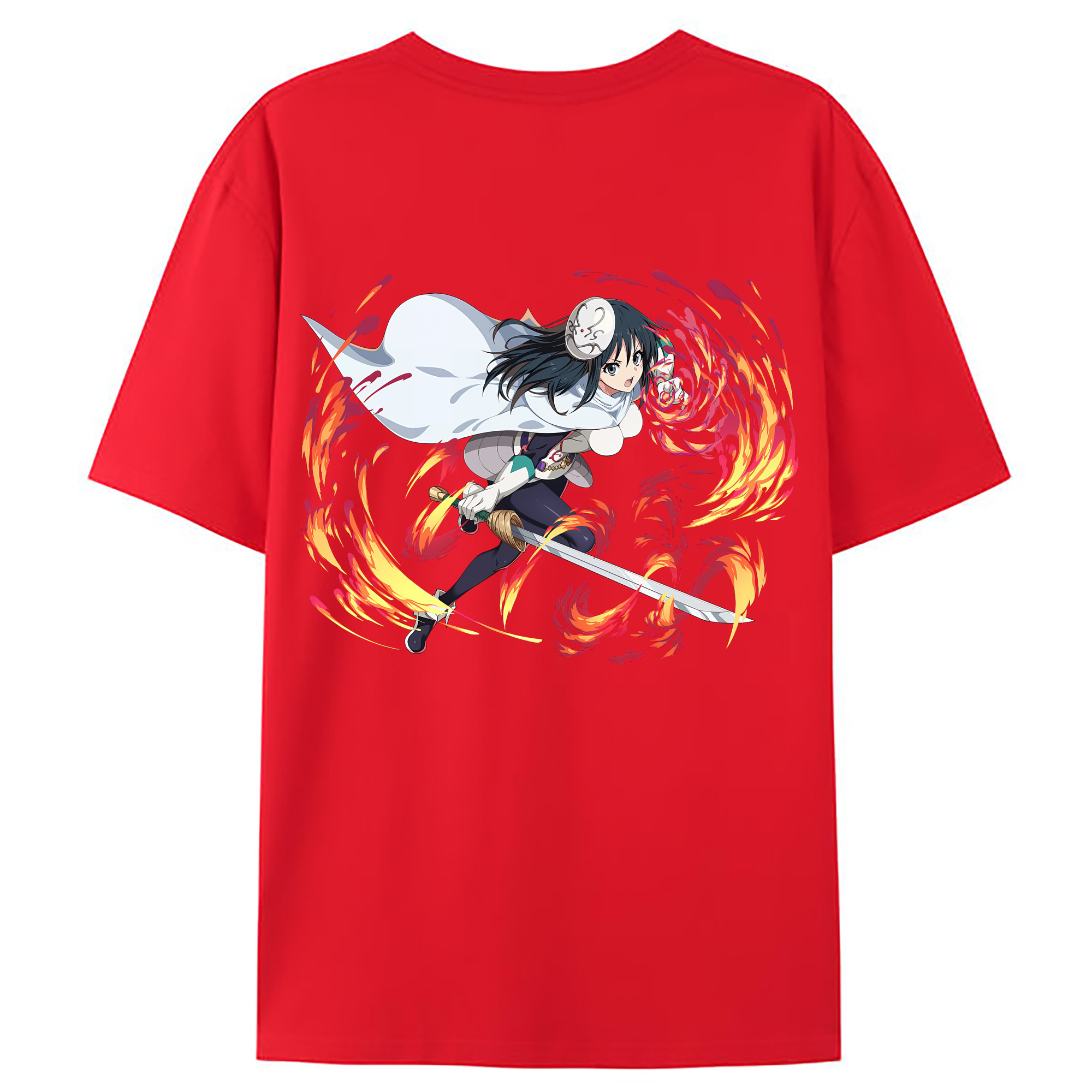 （画像用） 転スラ Regarding Reincarnated to Slime 綿100％ メンズ半袖Tシャツ（バックプリント） 通気性
