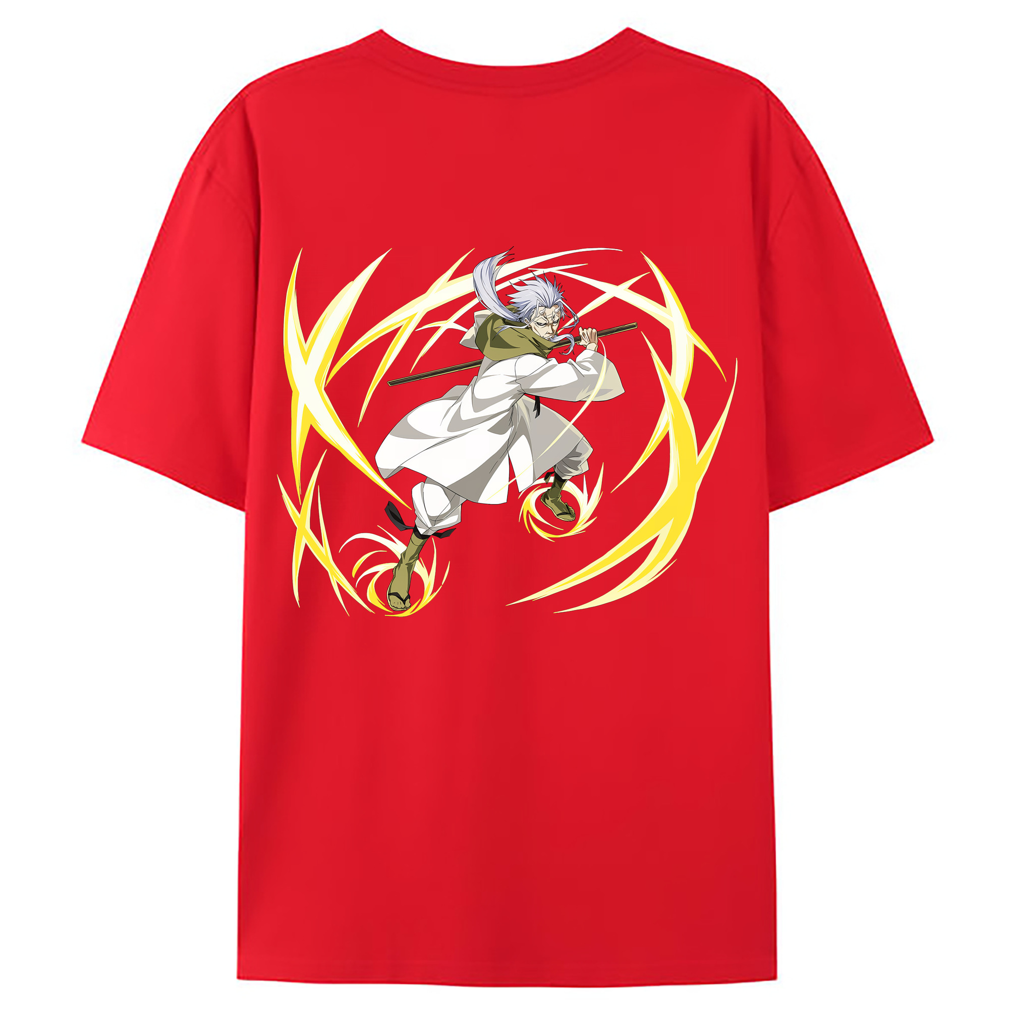 （画像用） 転スラ Regarding Reincarnated to Slime 綿100％ メンズ半袖Tシャツ（バックプリント） 通気性