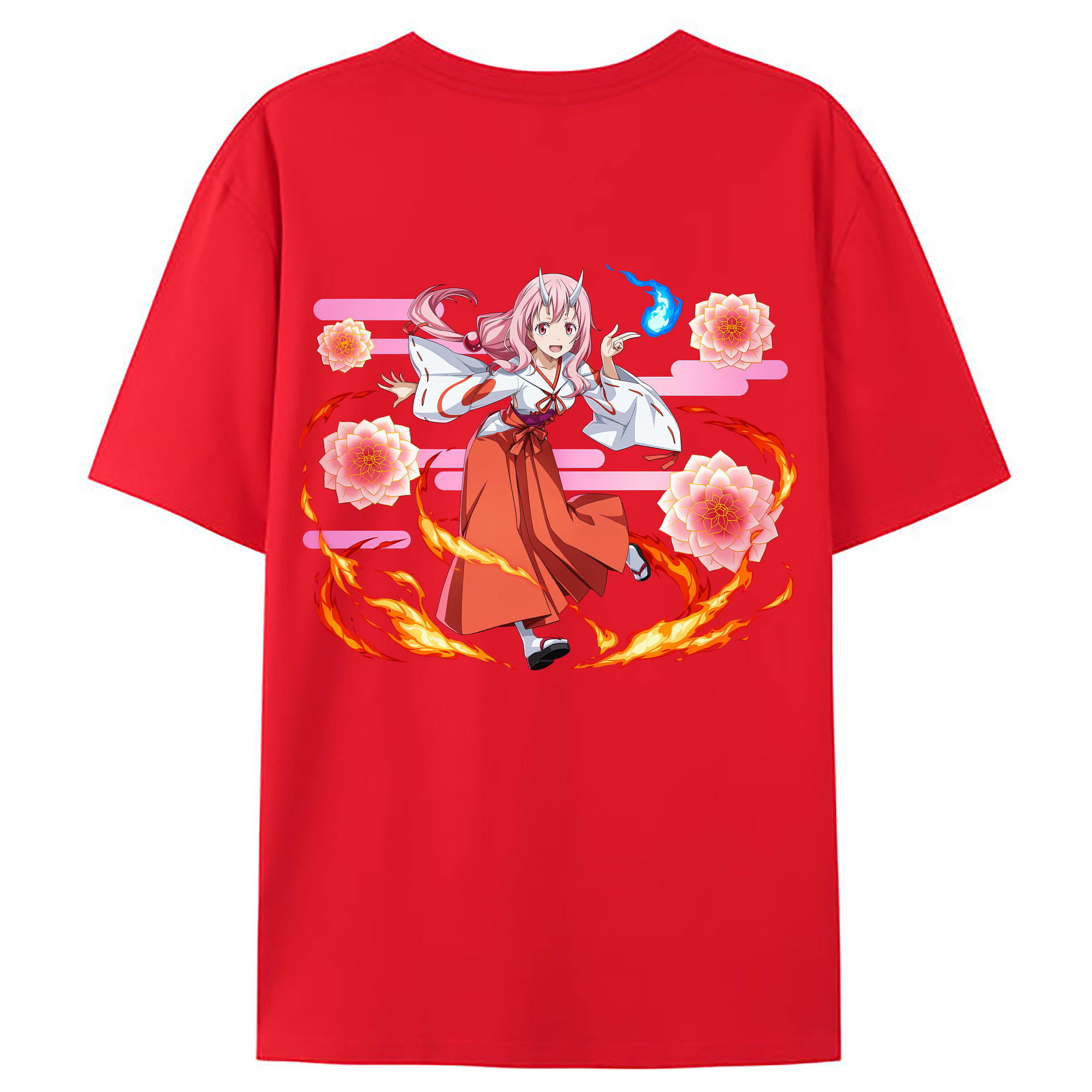 （画像用） 転スラ Regarding Reincarnated to Slime 綿100％ メンズ半袖Tシャツ（バックプリント） 通気性