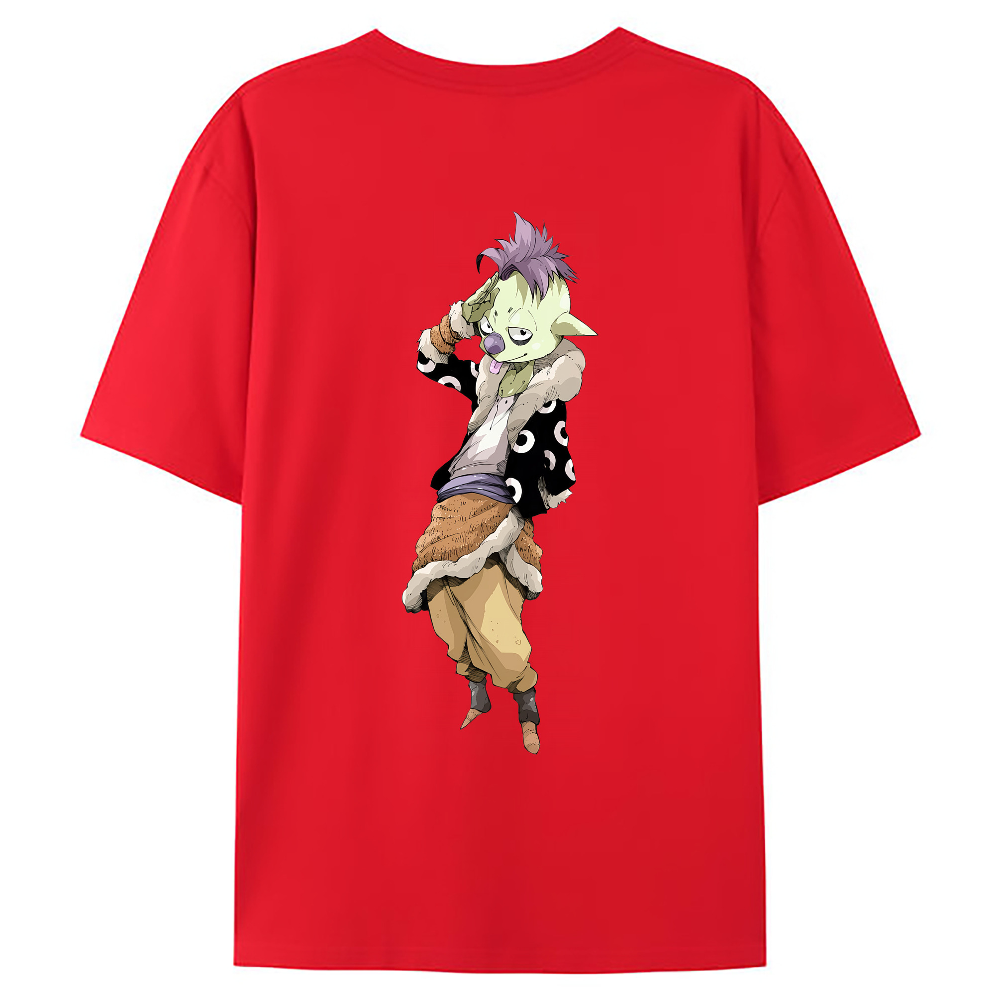 （画像用） 転スラ Regarding Reincarnated to Slime 綿100％ メンズ半袖Tシャツ（バックプリント） 通気性