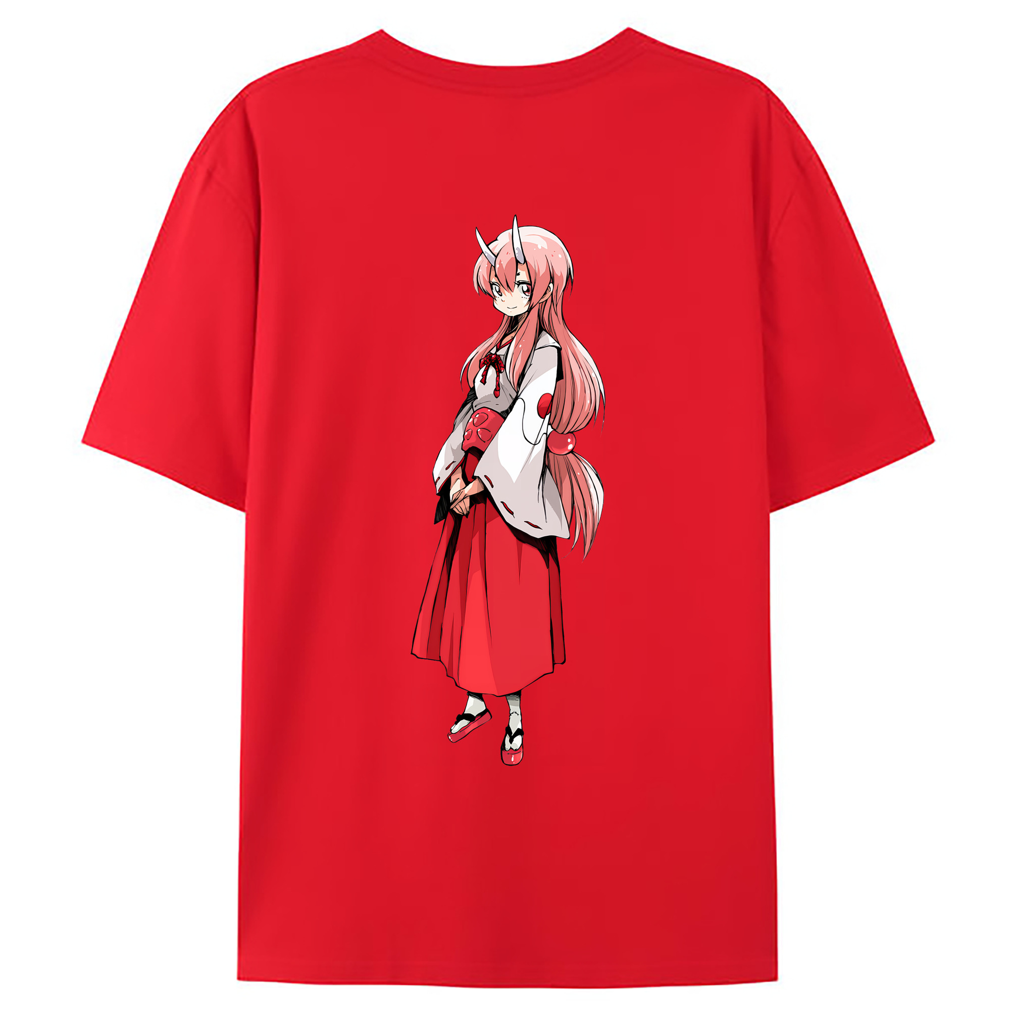 （画像用） 転スラ Regarding Reincarnated to Slime 綿100％ メンズ半袖Tシャツ（バックプリント） 通気性
