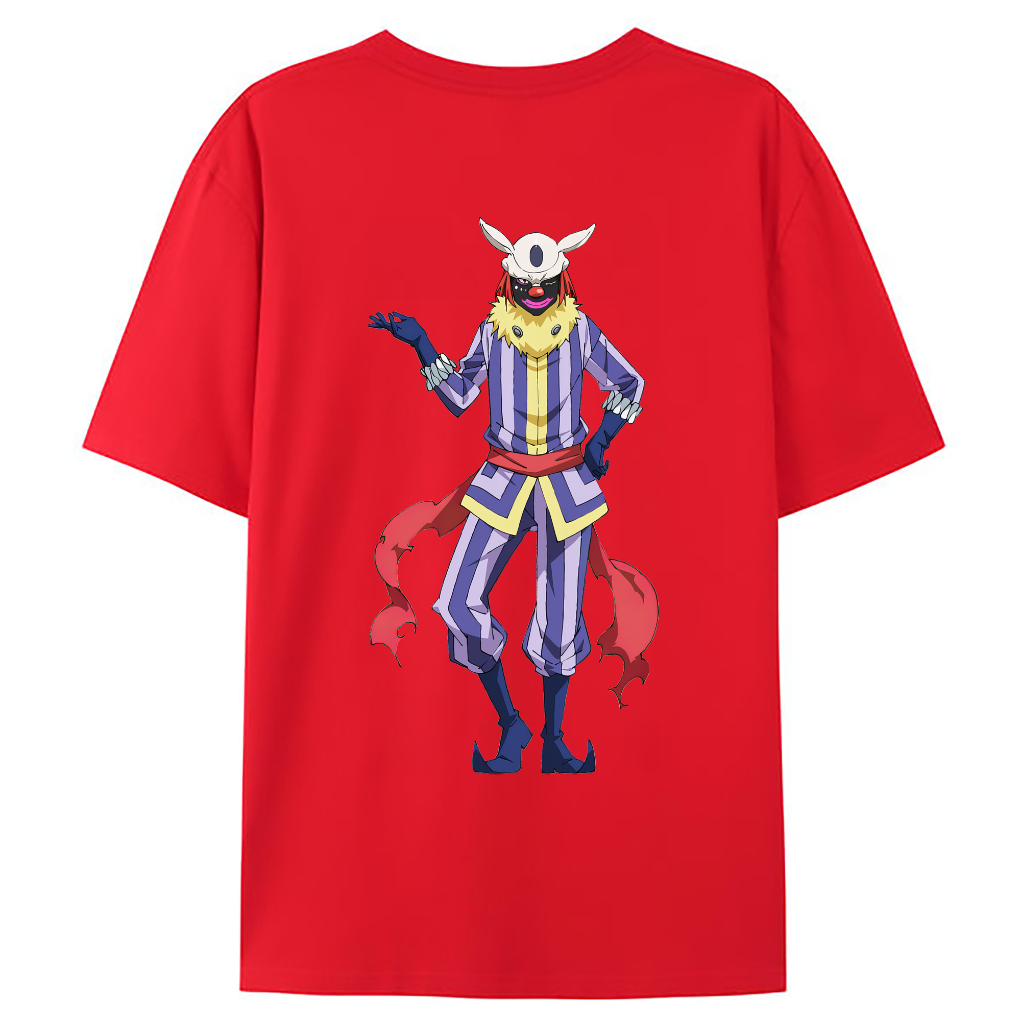 （画像用） 転スラ Regarding Reincarnated to Slime 綿100％ メンズ半袖Tシャツ（バックプリント） 通気性