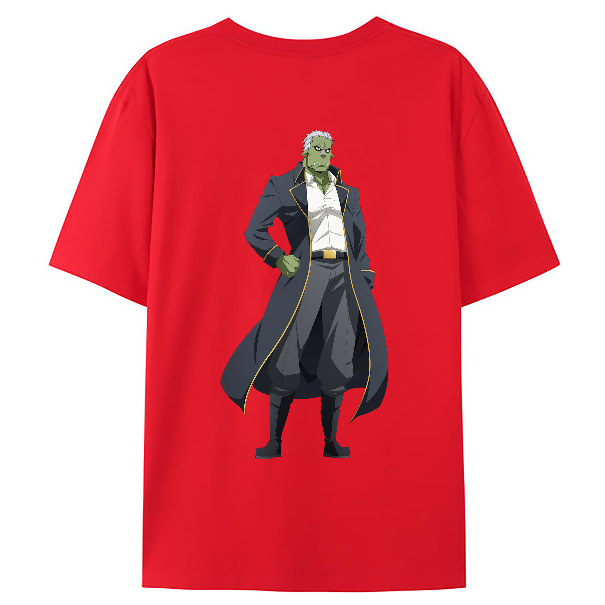 （画像用） 転スラ Regarding Reincarnated to Slime 綿100％ メンズ半袖Tシャツ（バックプリント） 通気性