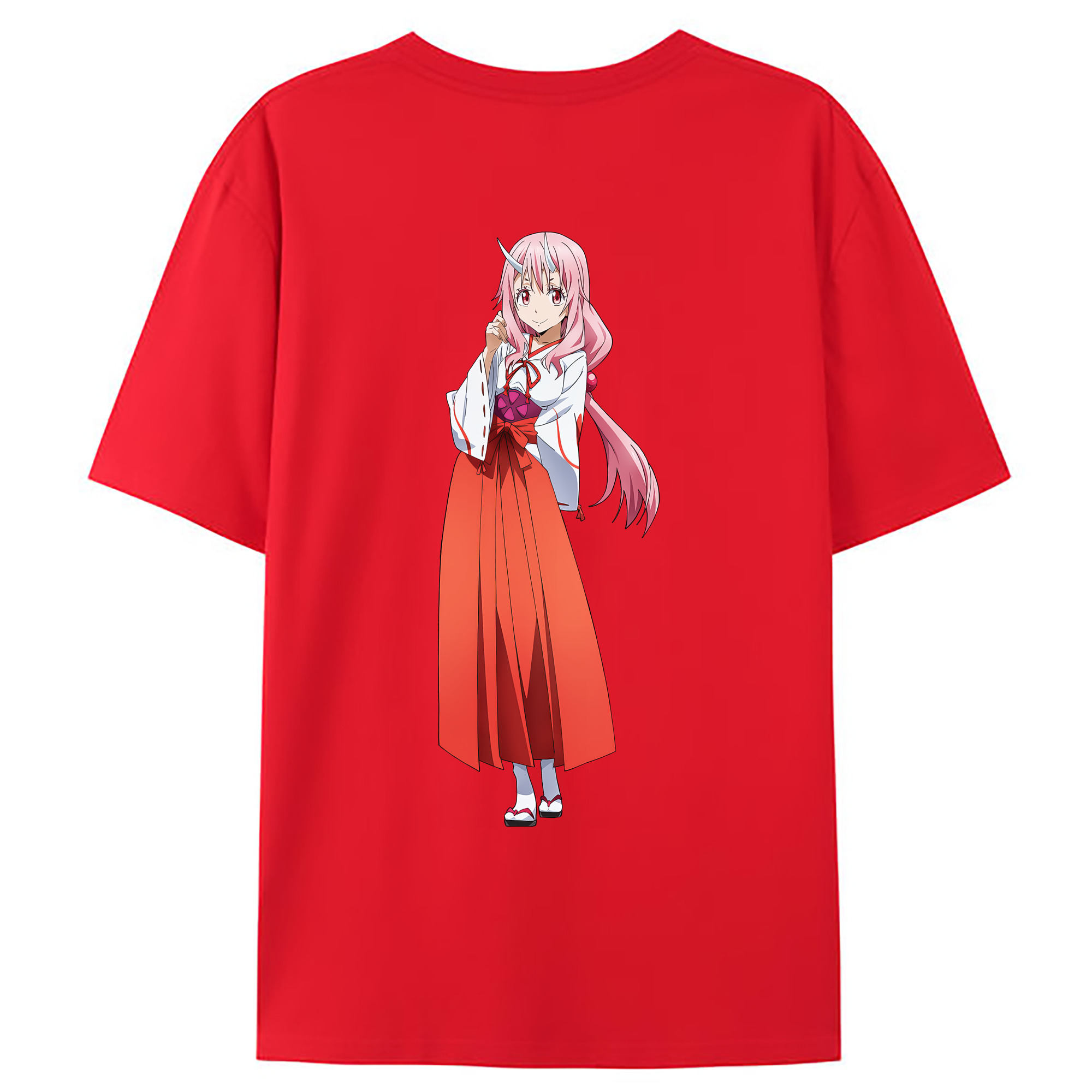 （画像用） 転スラ Regarding Reincarnated to Slime 綿100％ メンズ半袖Tシャツ（バックプリント） 通気性