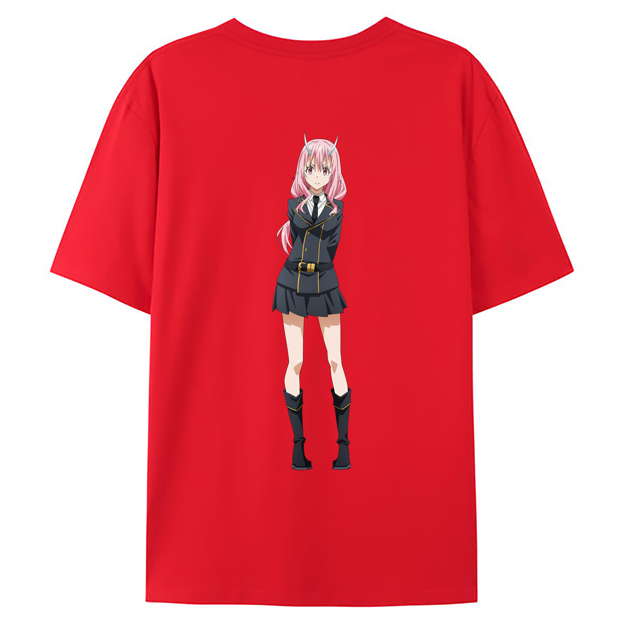 （画像用） 転スラ Regarding Reincarnated to Slime 綿100％ メンズ半袖Tシャツ（バックプリント） 通気性