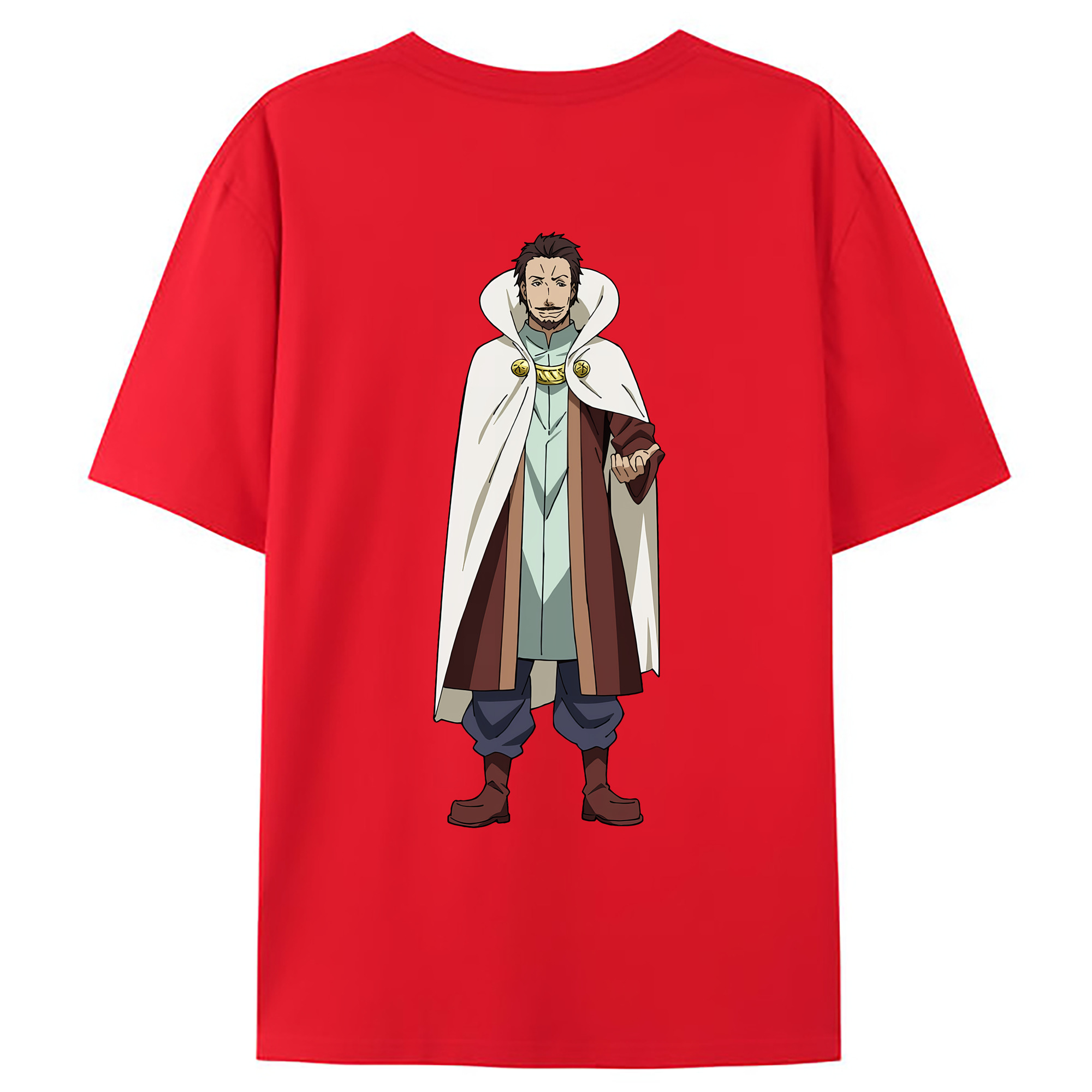 （画像用） 転スラ Regarding Reincarnated to Slime 綿100％ メンズ半袖Tシャツ（バックプリント） 通気性