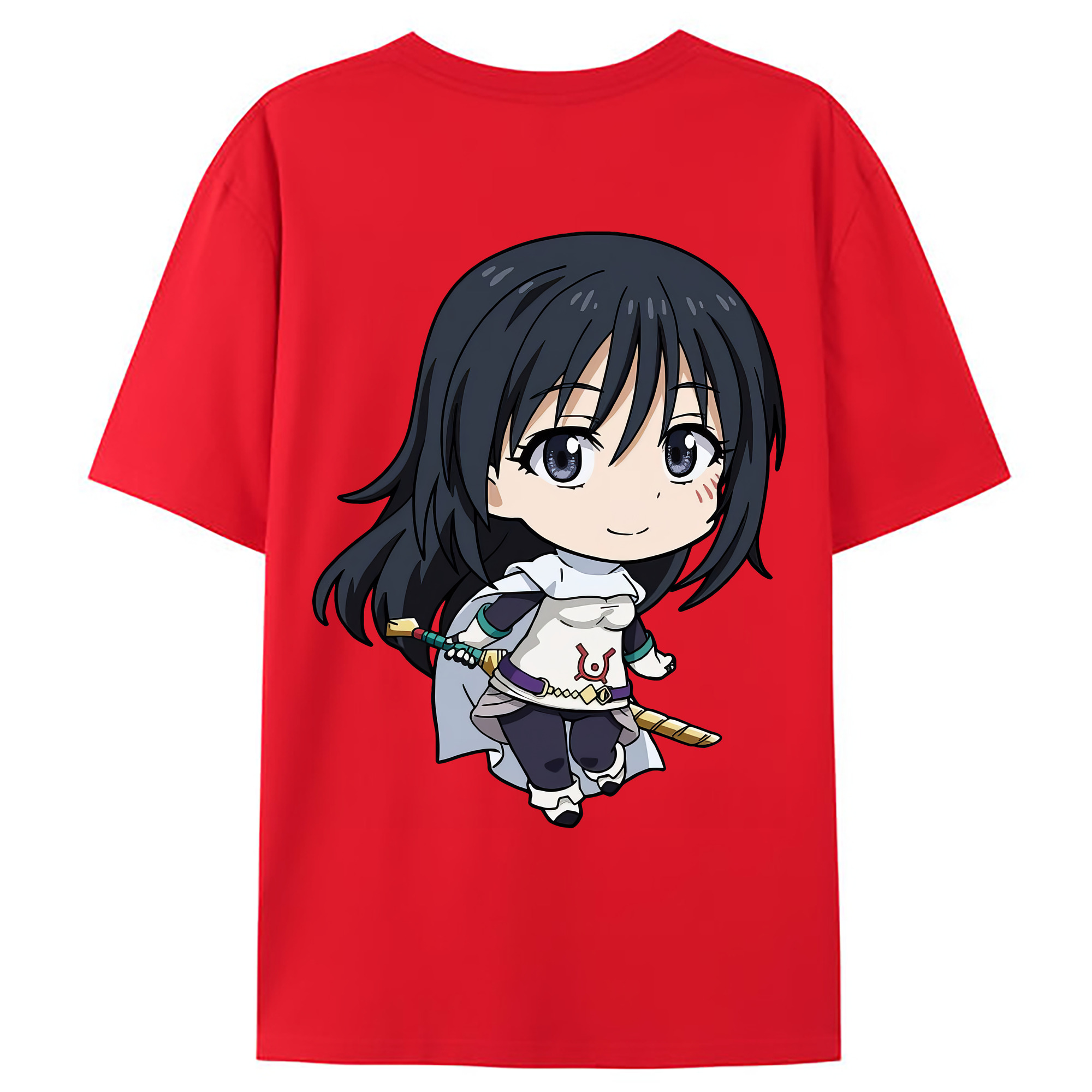 （画像用） 転スラ Regarding Reincarnated to Slime 綿100％ メンズ半袖Tシャツ（バックプリント） 通気性