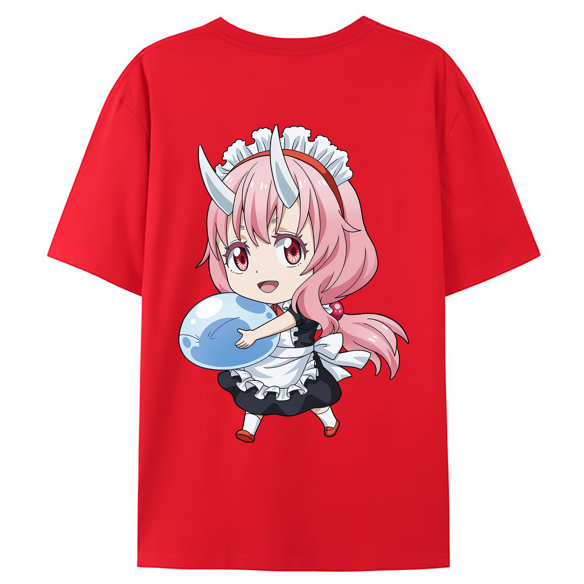 （画像用） 転スラ Regarding Reincarnated to Slime 綿100％ メンズ半袖Tシャツ（バックプリント） 通気性