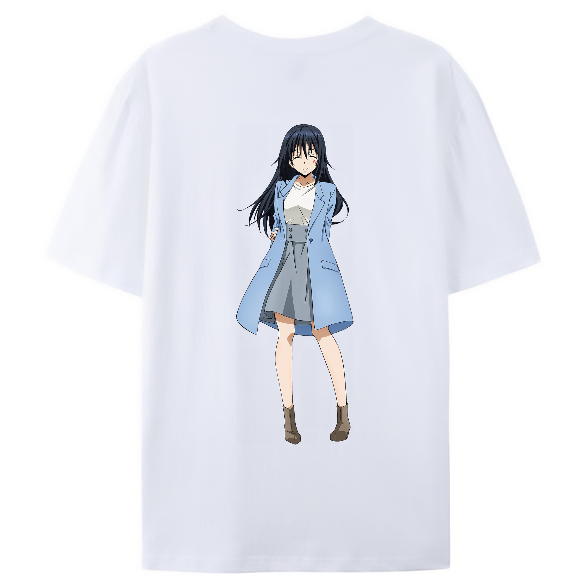 （画像用） 転スラ Regarding Reincarnated to Slime 綿100％ メンズ半袖Tシャツ（バックプリント） 通気性