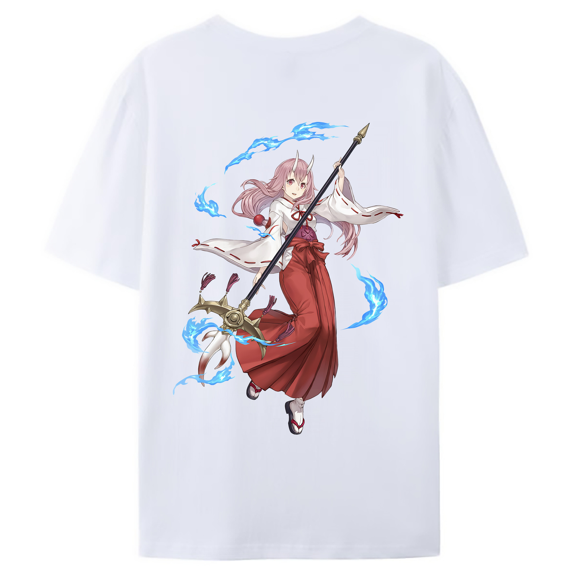 （画像用） 転スラ Regarding Reincarnated to Slime 綿100％ メンズ半袖Tシャツ（バックプリント） 通気性