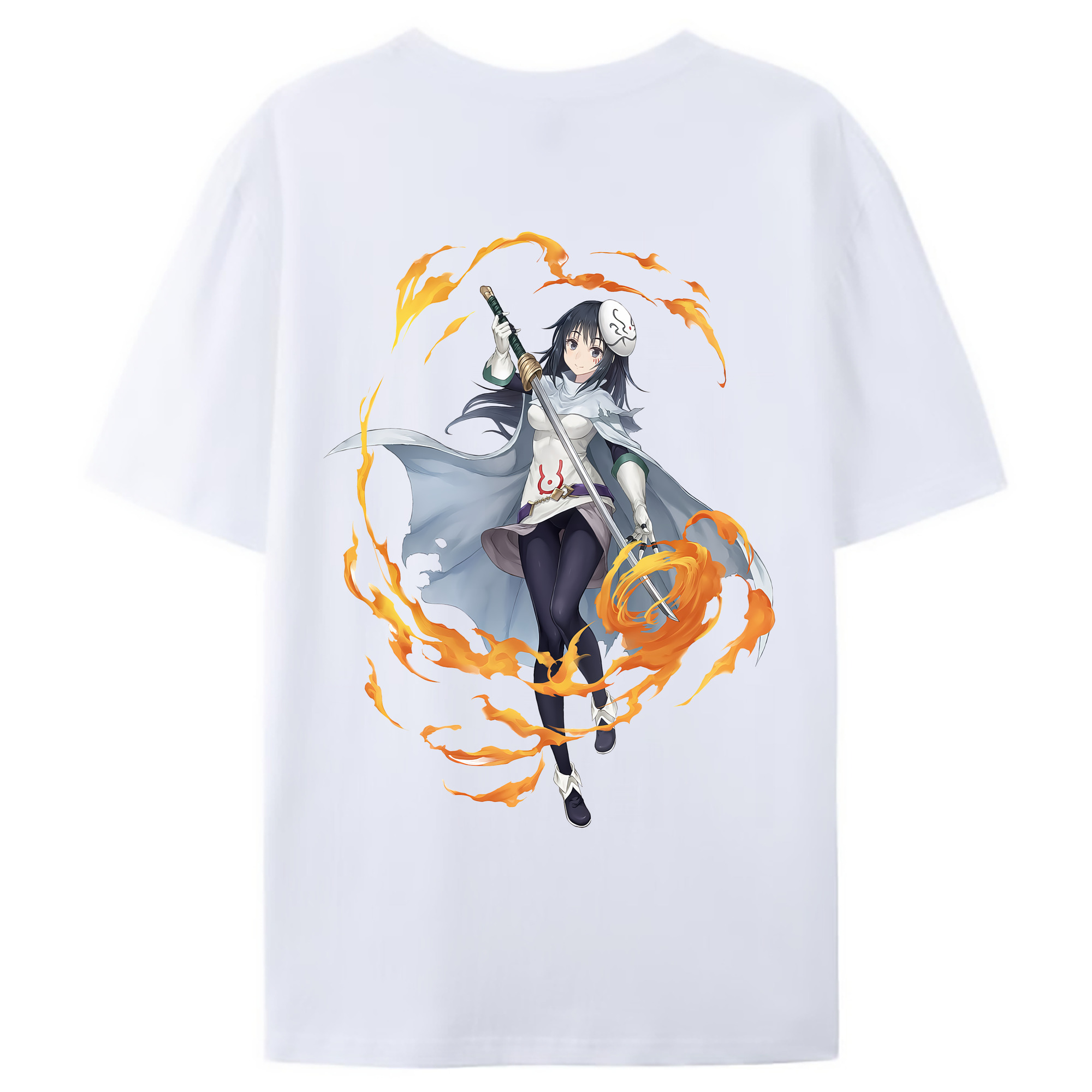 （画像用） 転スラ Regarding Reincarnated to Slime 綿100％ メンズ半袖Tシャツ（バックプリント） 通気性
