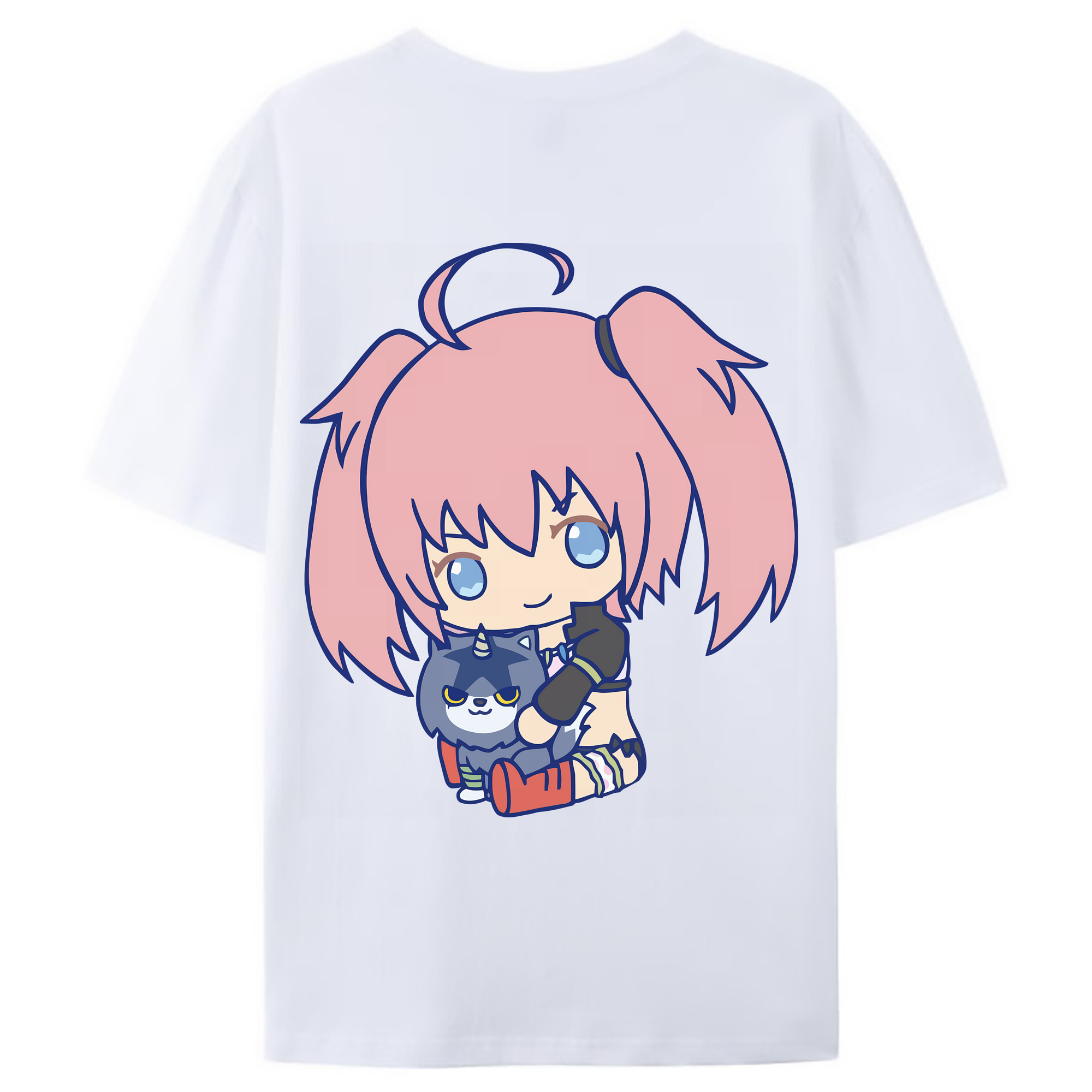 （画像用） 転スラ Regarding Reincarnated to Slime 綿100％ メンズ半袖Tシャツ（バックプリント） 通気性