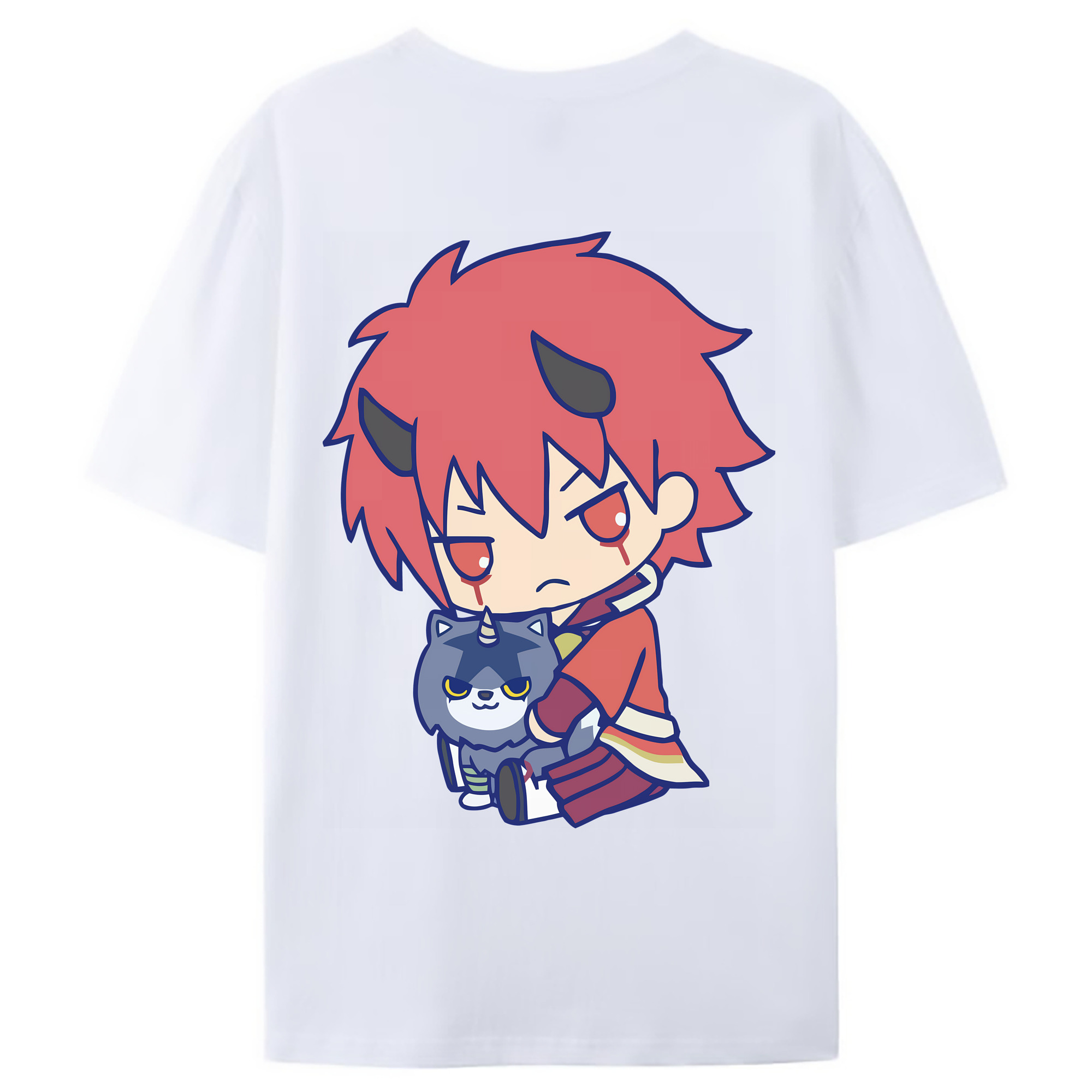 （画像用） 転スラ Regarding Reincarnated to Slime 綿100％ メンズ半袖Tシャツ（バックプリント） 通気性