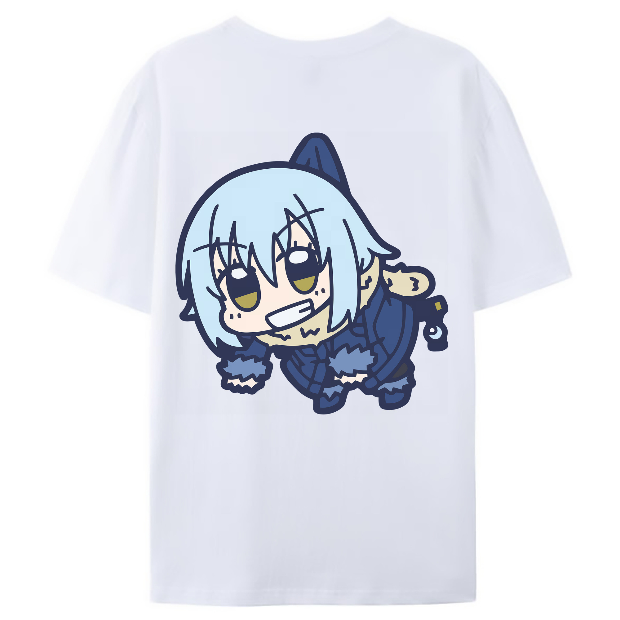 （画像用） 転スラ Regarding Reincarnated to Slime 綿100％ メンズ半袖Tシャツ（バックプリント） 通気性