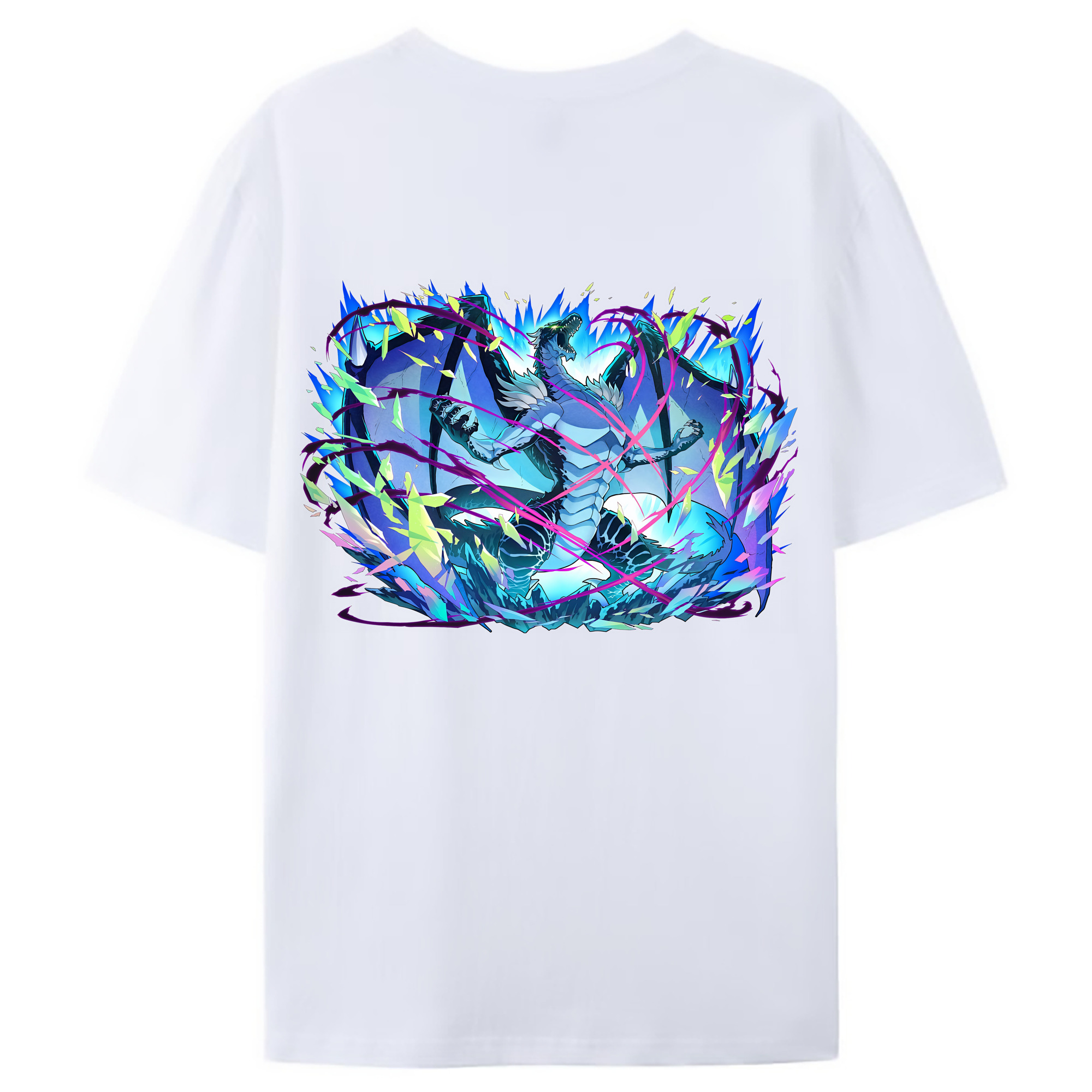 （画像用） 転スラ Regarding Reincarnated to Slime 綿100％ メンズ半袖Tシャツ（バックプリント） 通気性