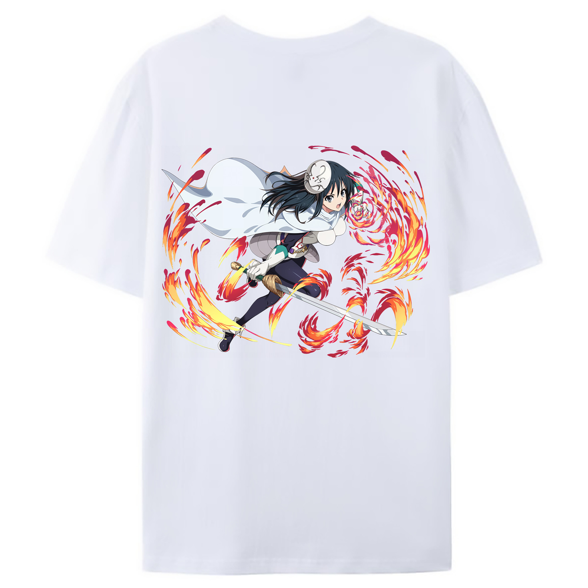 （画像用） 転スラ Regarding Reincarnated to Slime 綿100％ メンズ半袖Tシャツ（バックプリント） 通気性
