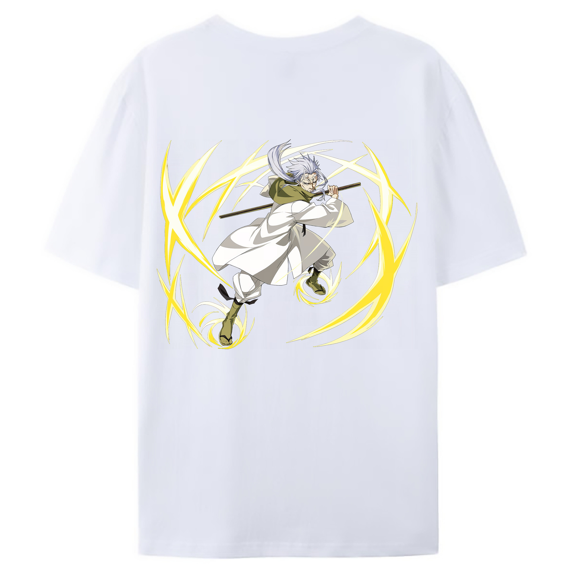 （画像用） 転スラ Regarding Reincarnated to Slime 綿100％ メンズ半袖Tシャツ（バックプリント） 通気性
