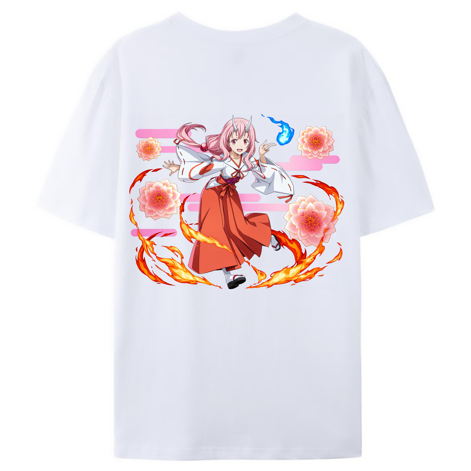 （画像用） 転スラ Regarding Reincarnated to Slime 綿100％ メンズ半袖Tシャツ（バックプリント） 通気性