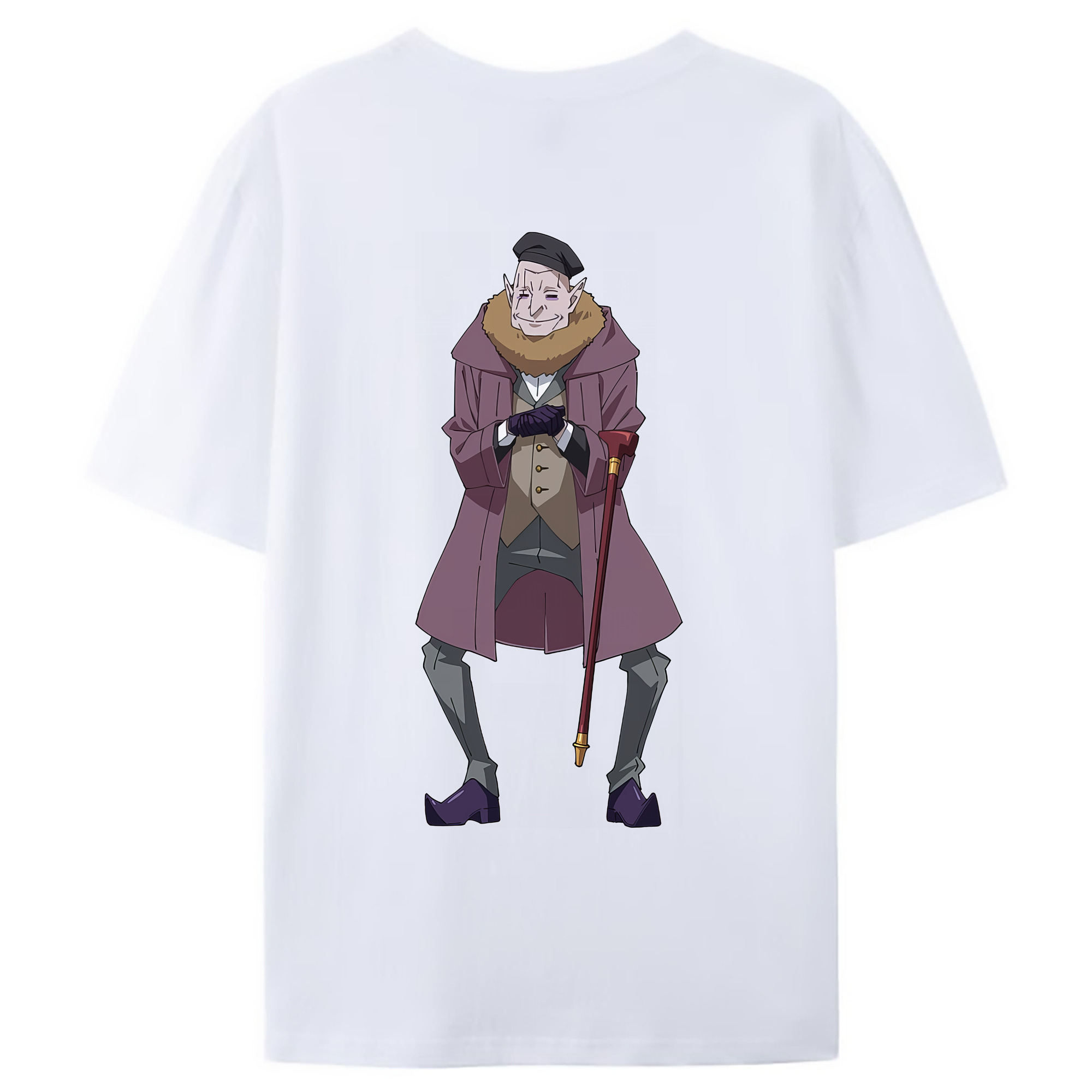 （画像用） 転スラ Regarding Reincarnated to Slime 綿100％ メンズ半袖Tシャツ（バックプリント） 通気性