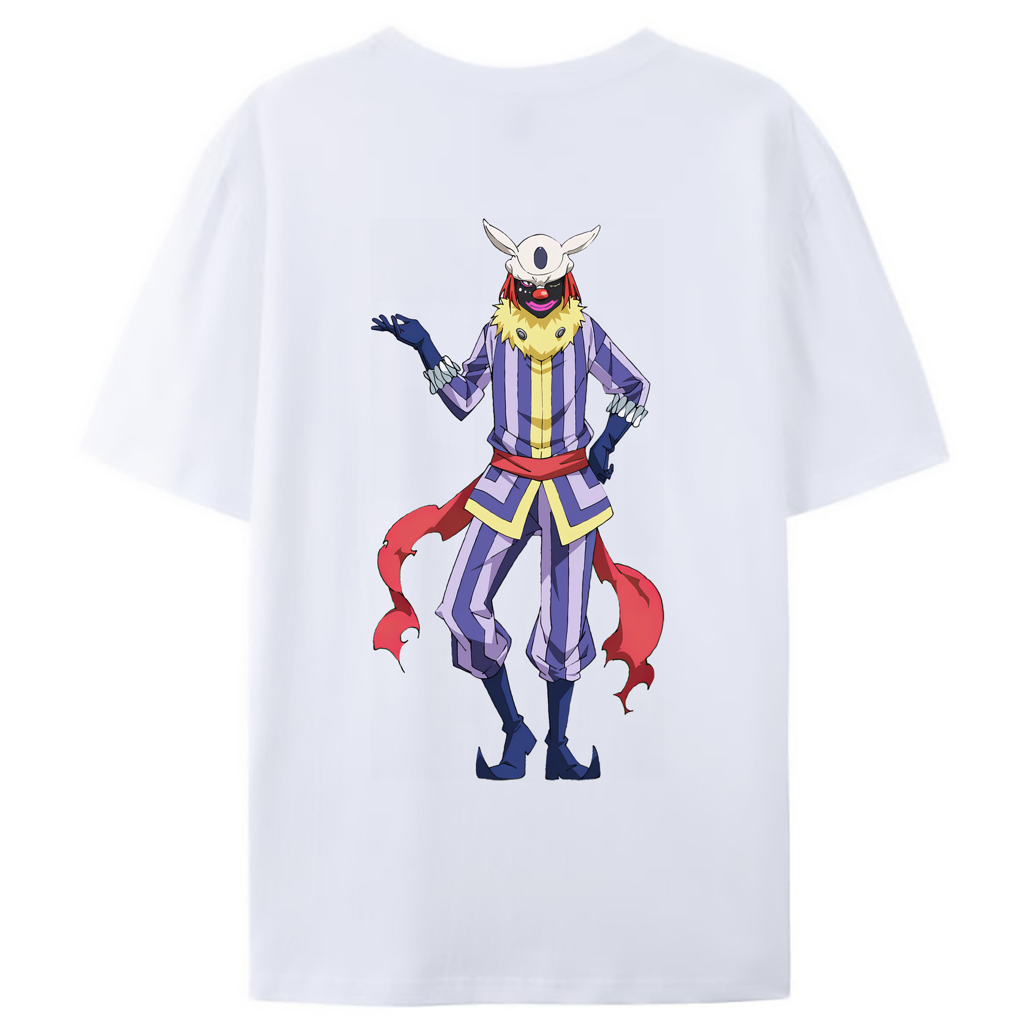 （画像用） 転スラ Regarding Reincarnated to Slime 綿100％ メンズ半袖Tシャツ（バックプリント） 通気性