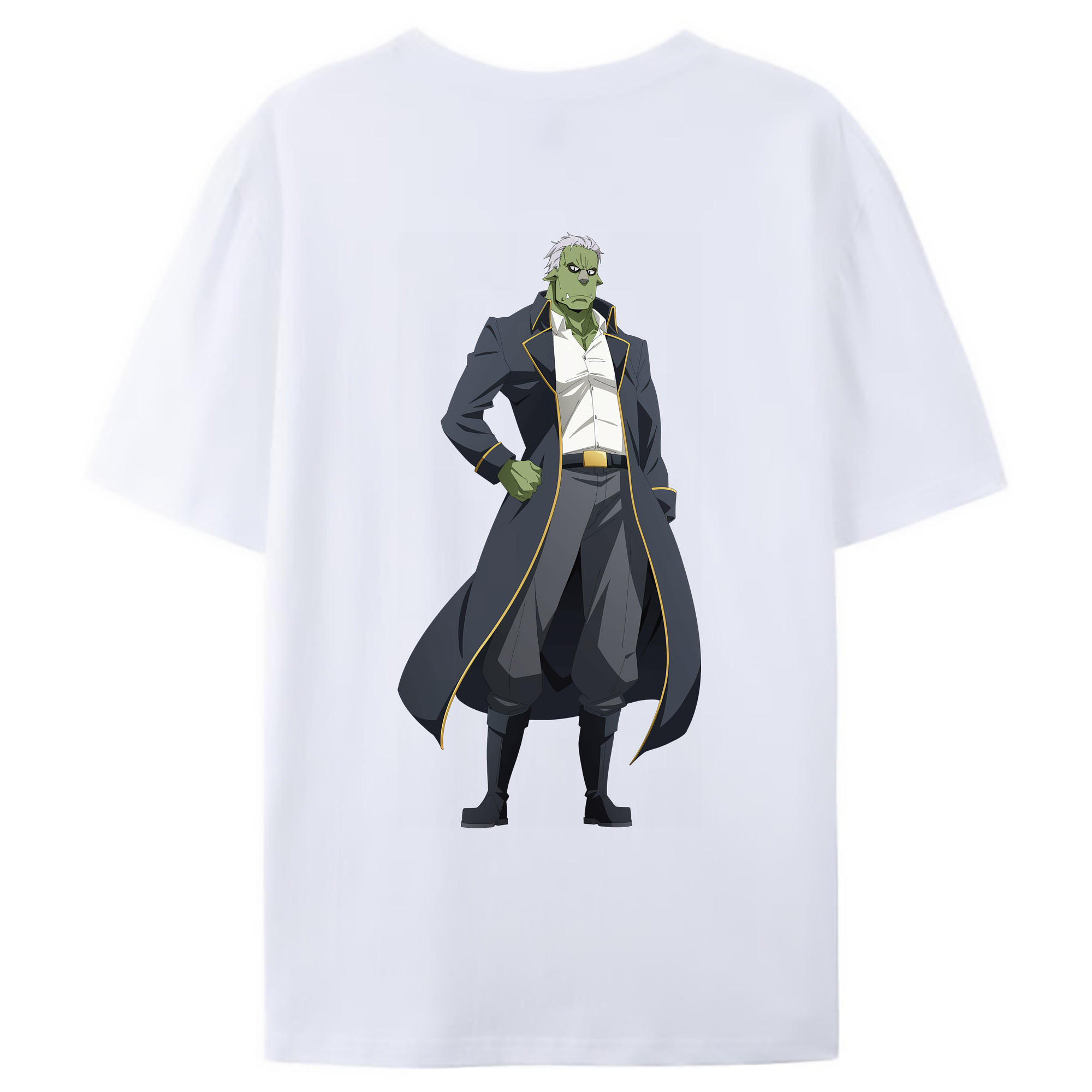 （画像用） 転スラ Regarding Reincarnated to Slime 綿100％ メンズ半袖Tシャツ（バックプリント） 通気性