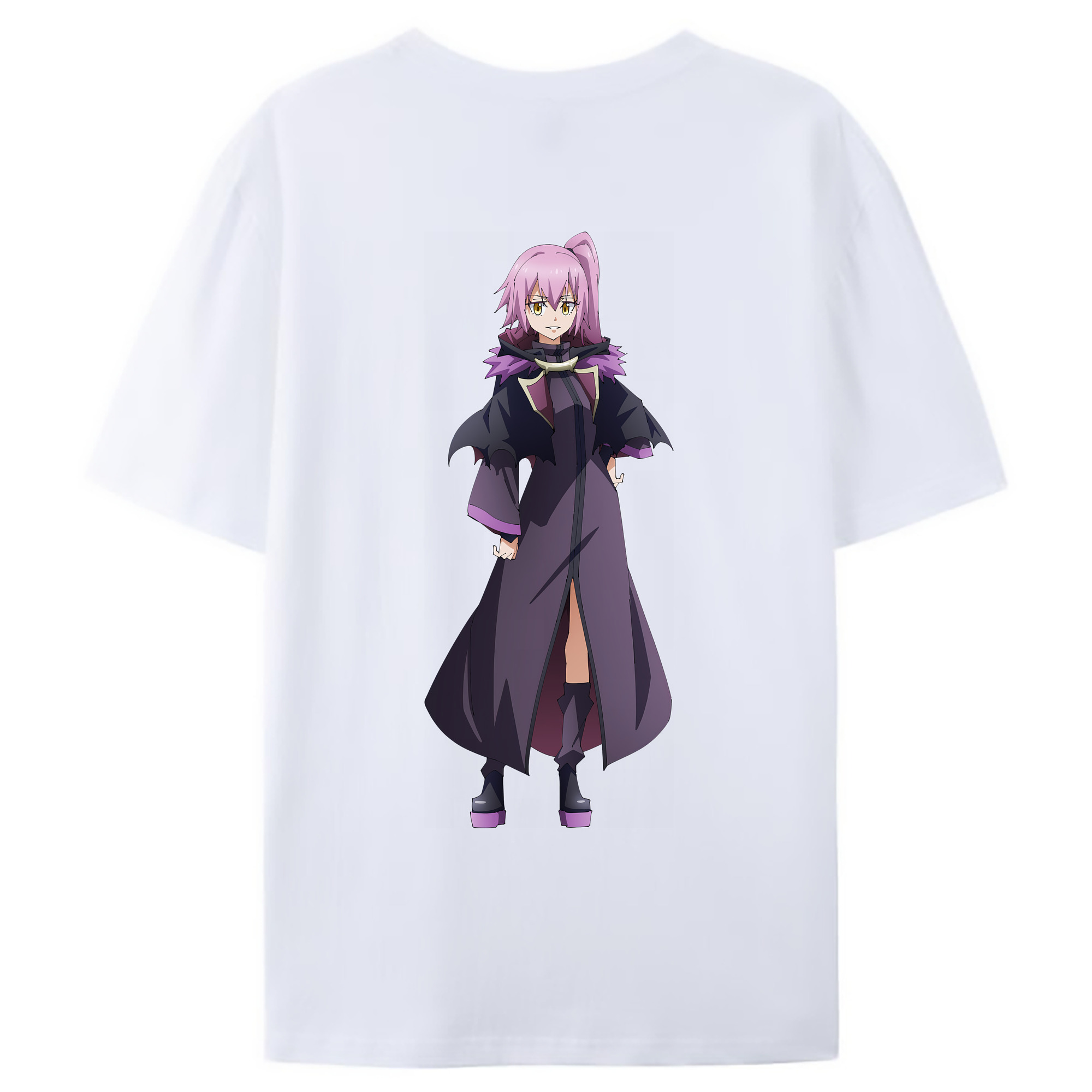 （画像用） 転スラ Regarding Reincarnated to Slime 綿100％ メンズ半袖Tシャツ（バックプリント） 通気性